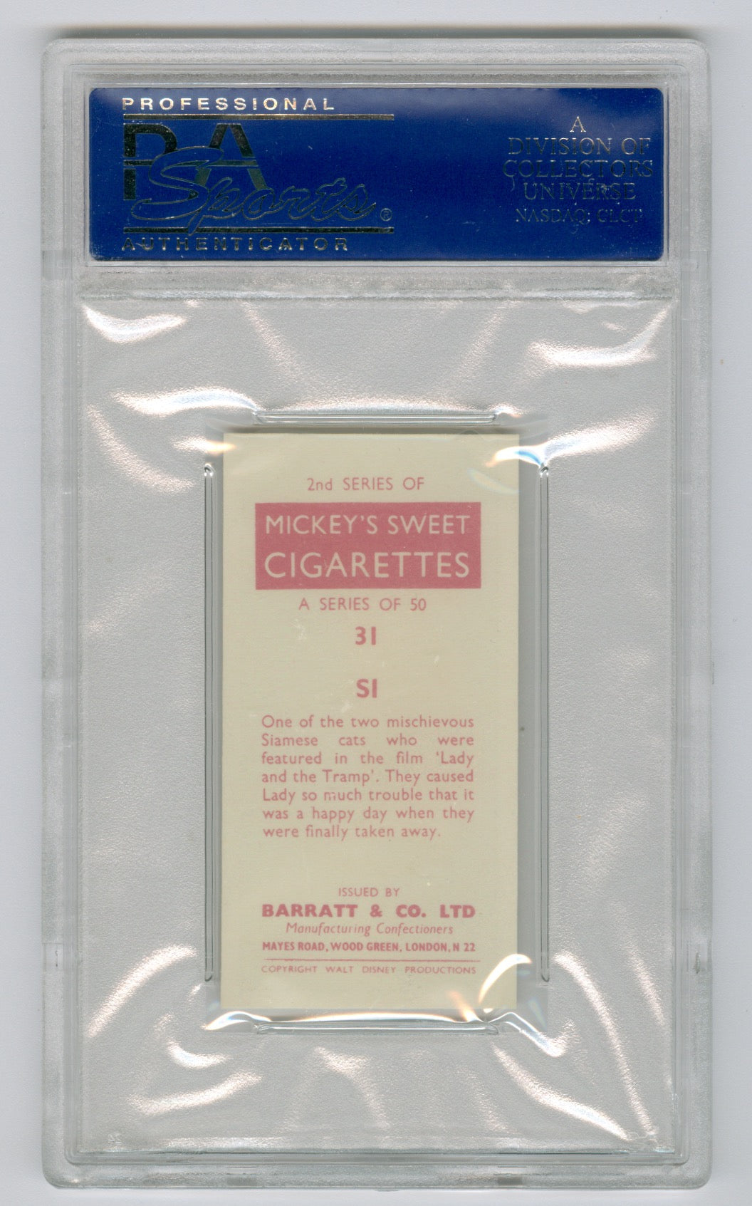 1957 Barratt & Co. Ltd. Walt Disney Characters #31 Si PSA 5.5