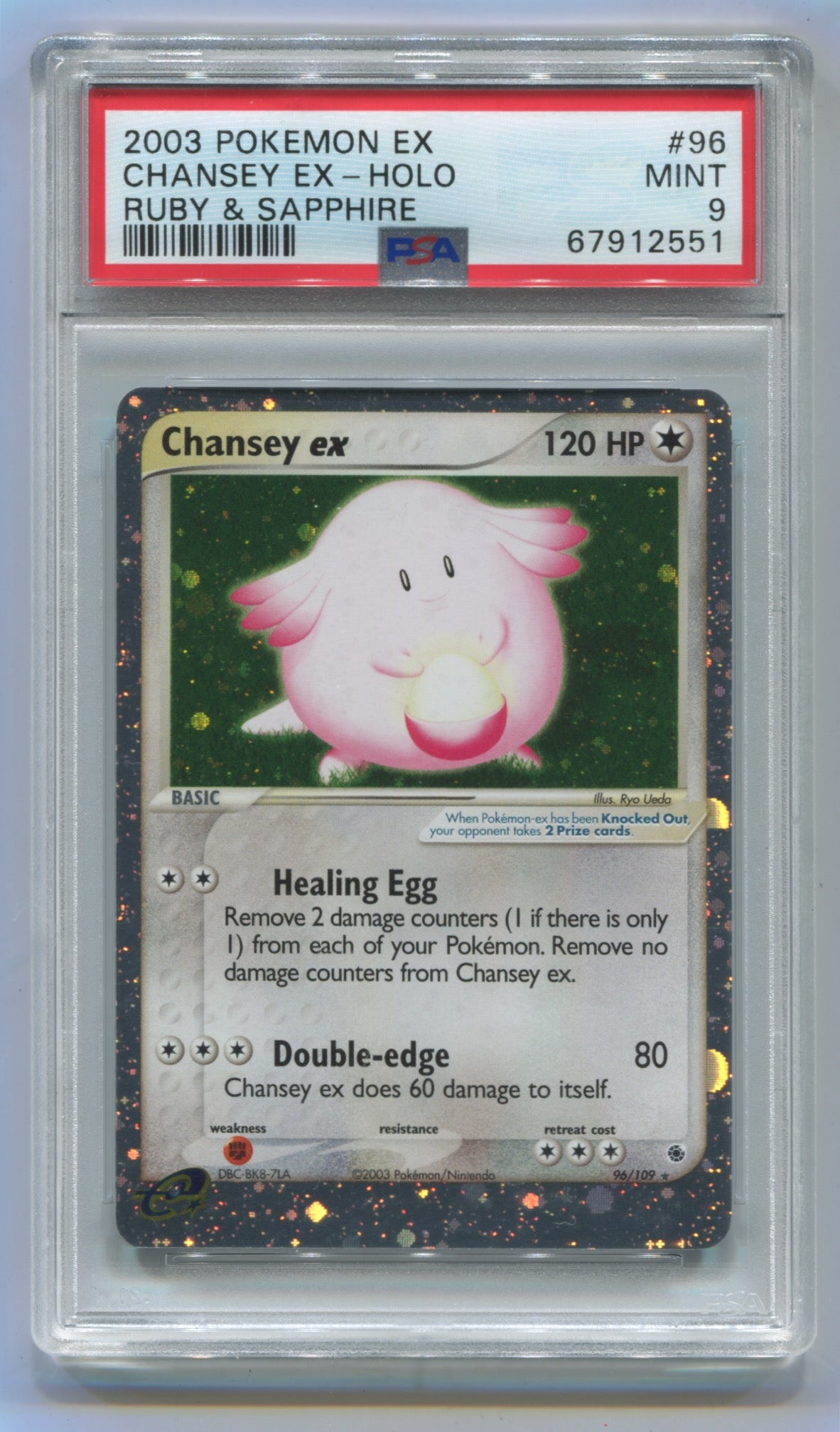 2003 Pokemon Ruby & Sapphire #96 Chansey EX - Holo PSA 9