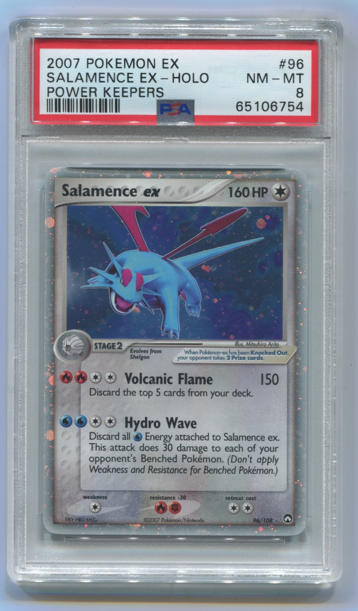 2007 Pokemon Power Keepers #96 Salamence EX - Holo PSA 8