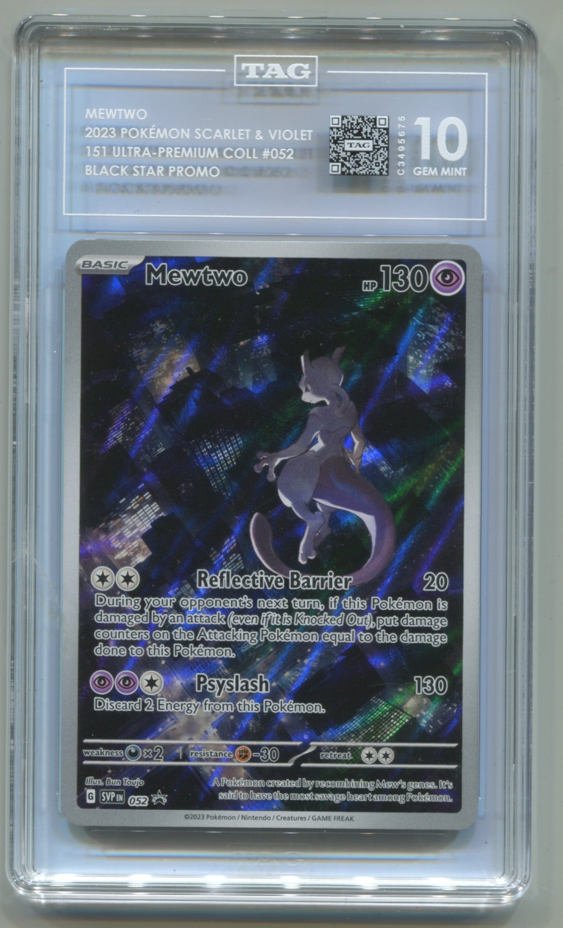 2023 Pokemon 151 Ultra Premium Collection Promo #052 Mewtwo TAG 10