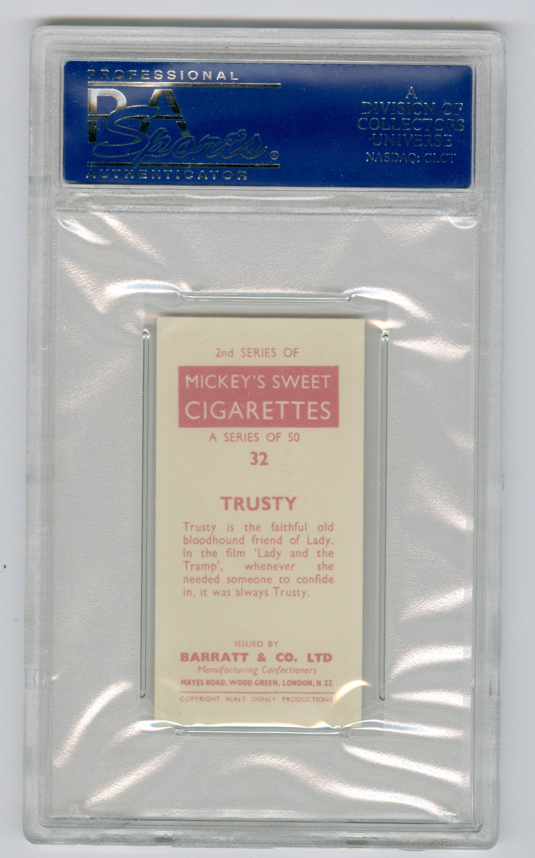 1957 Barratt & Co. Ltd. Walt Disney Characters #32 Trusty PSA 9