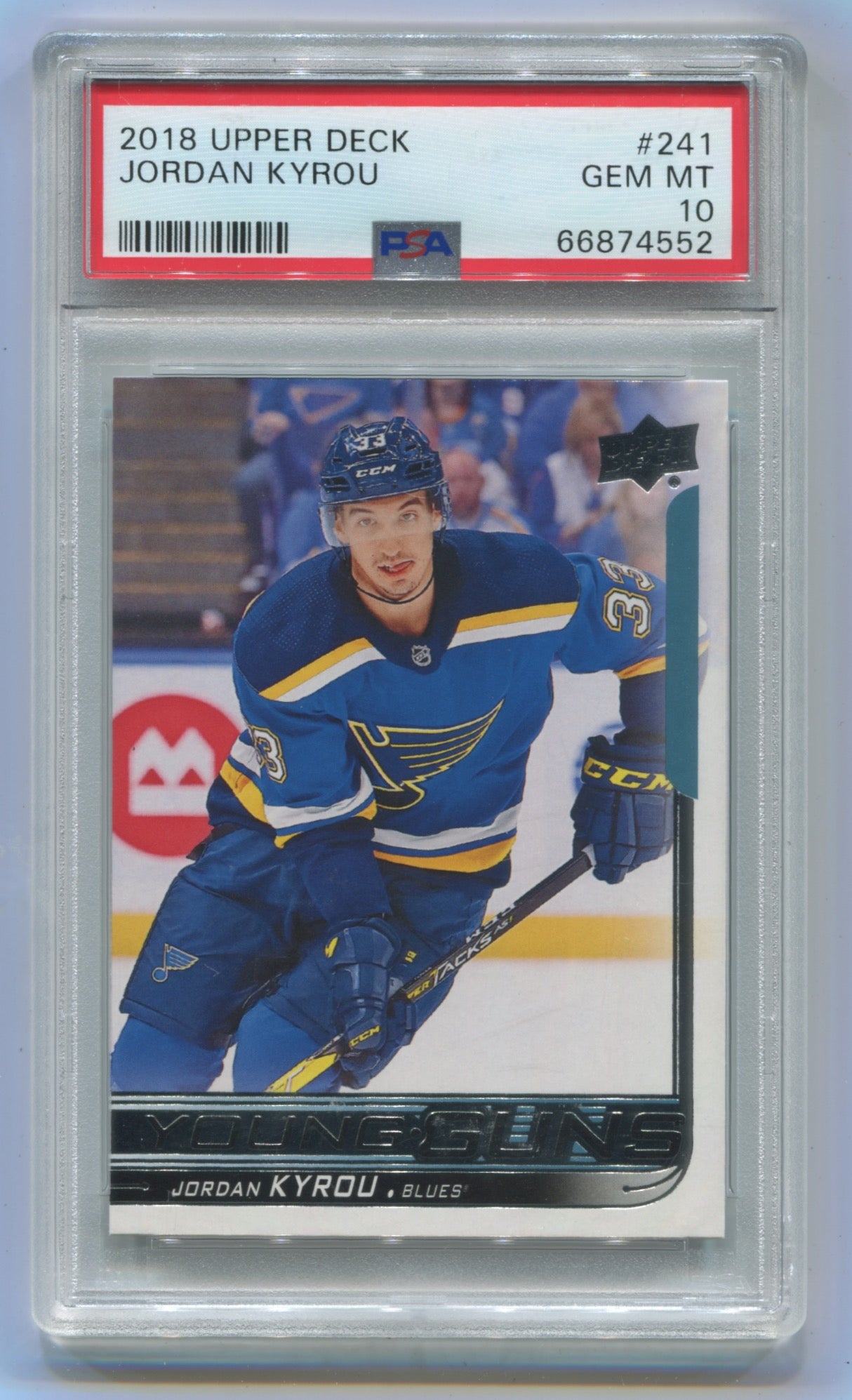 2018-19 Upper Deck #241 Jordan Kyrou PSA 10 (Rookie)
