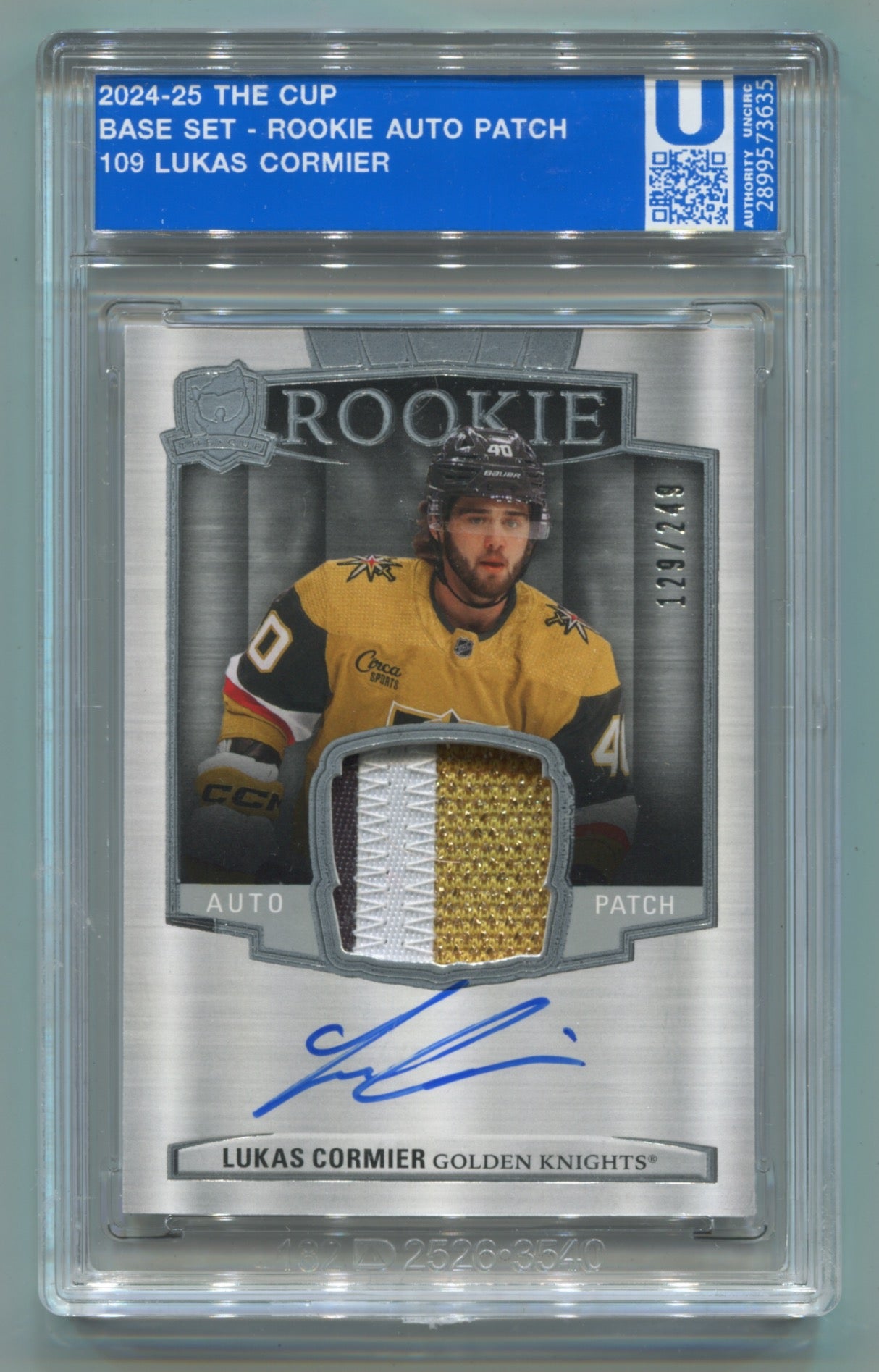 2024-25 Upper Deck The Cup #109 Lukas Cormier #129/249 (Rookie)