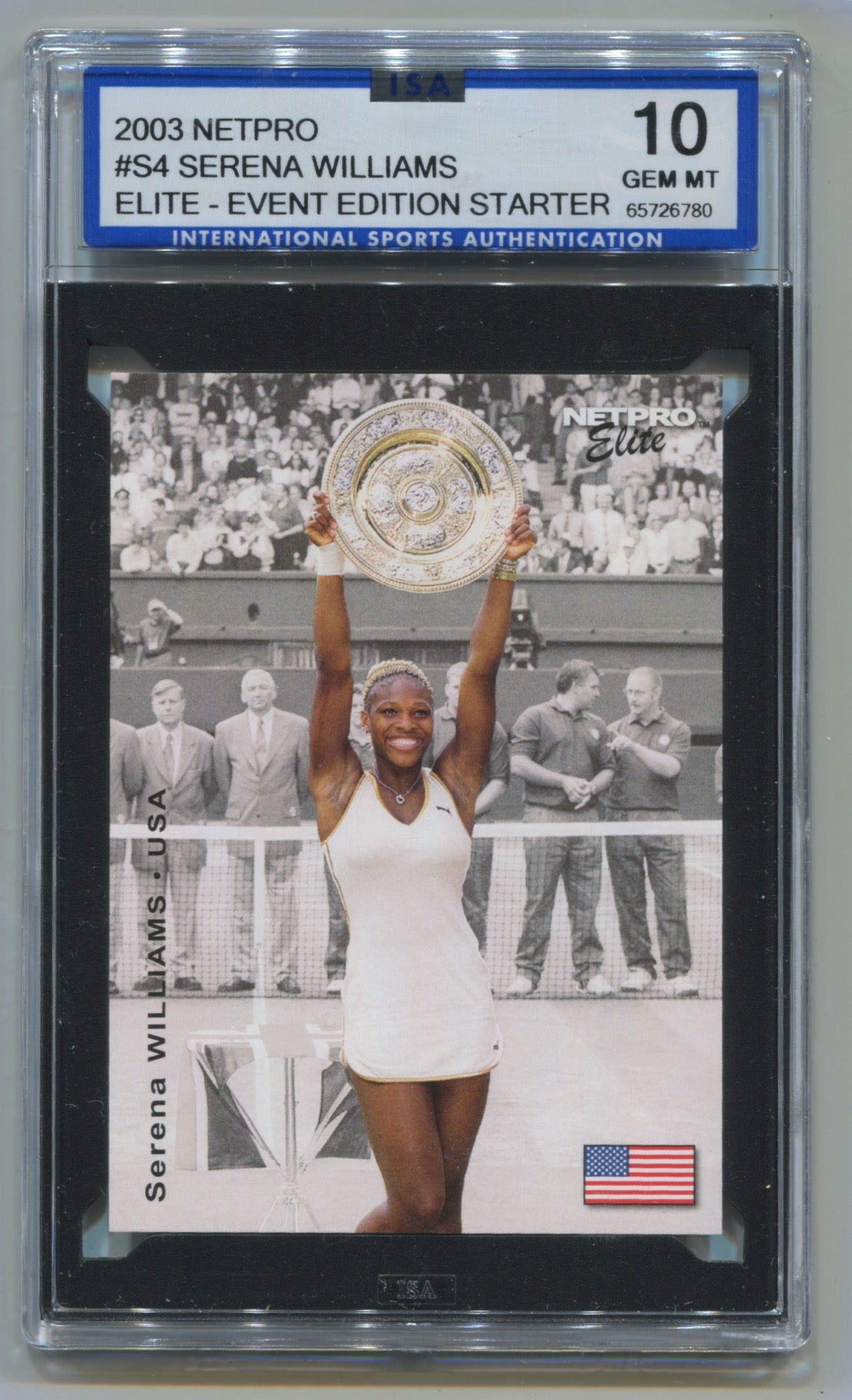 2003 Netpro Elite Event Edition Starter #S4 Serena Williams ISA 10 (Rookie)