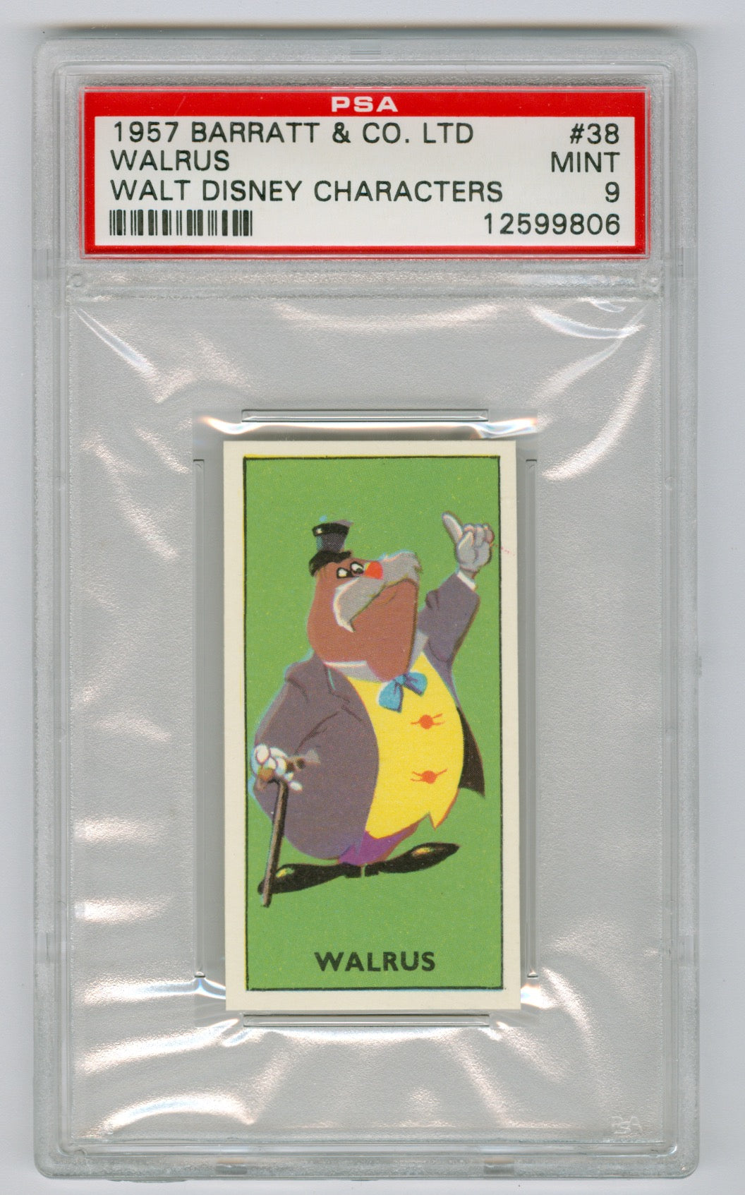 1957 Barratt & Co. Ltd. Walt Disney Characters #38 Walrus PSA 9