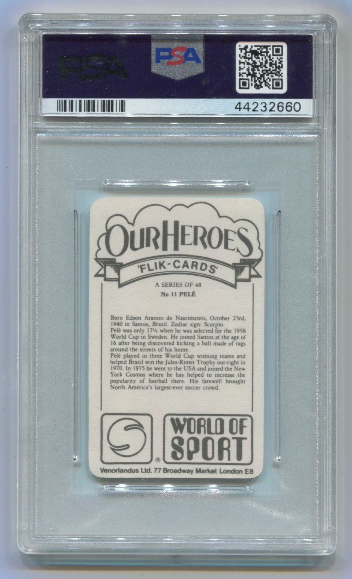 1979 Venorlandus Ltd. Our Heroes World of Sport #11 Pele PSA 10