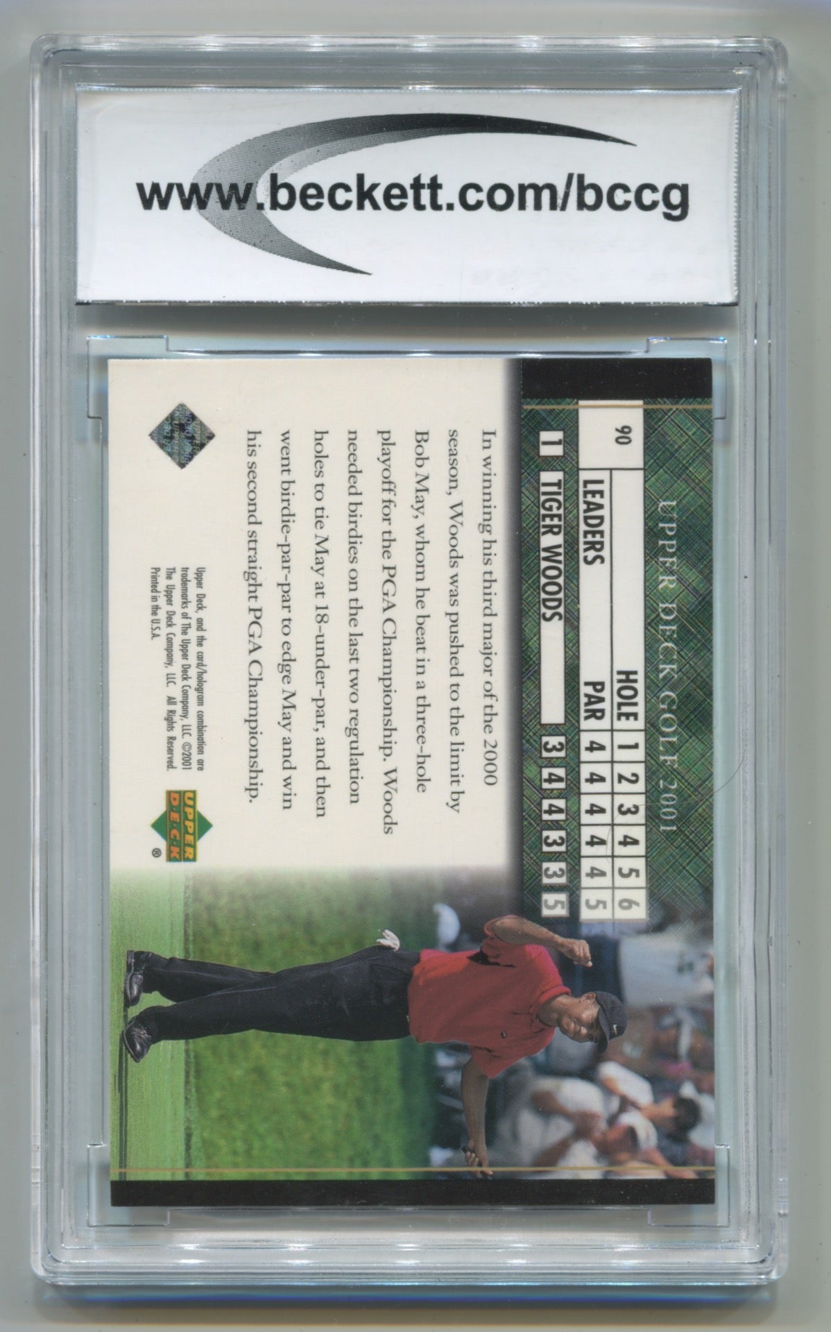 2001 Upper Deck Leaderboard #90 Tiger Woods BCCG 10 (Rookie)