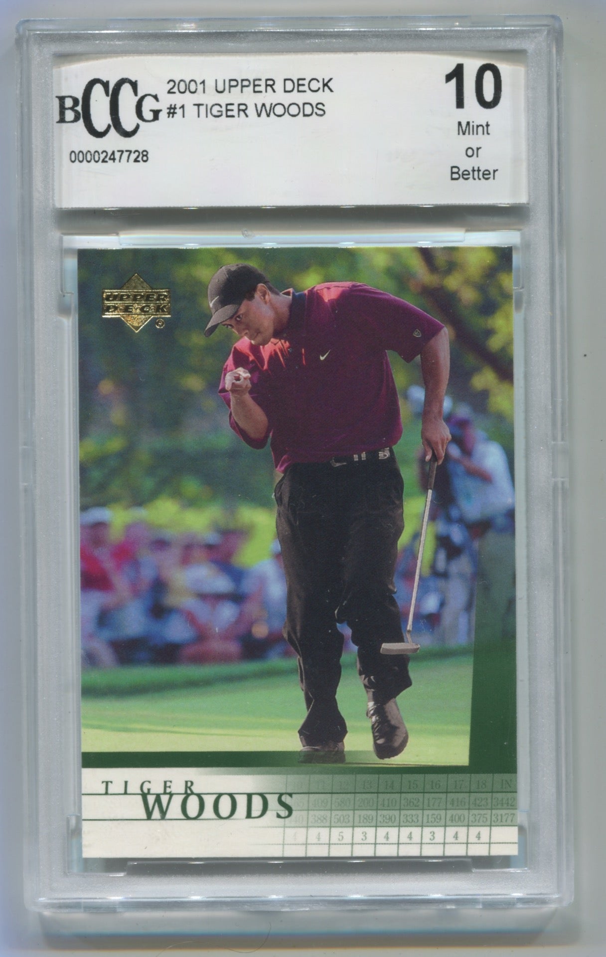 2001 Upper Deck #1 Tiger Woods BCCG 10 (Rookie)