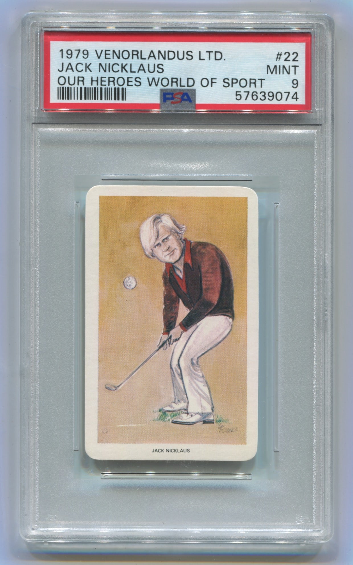 1979 Venorlandus Ltd. Our Heroes World of Sport #22 Jack Nicklaus PSA 9