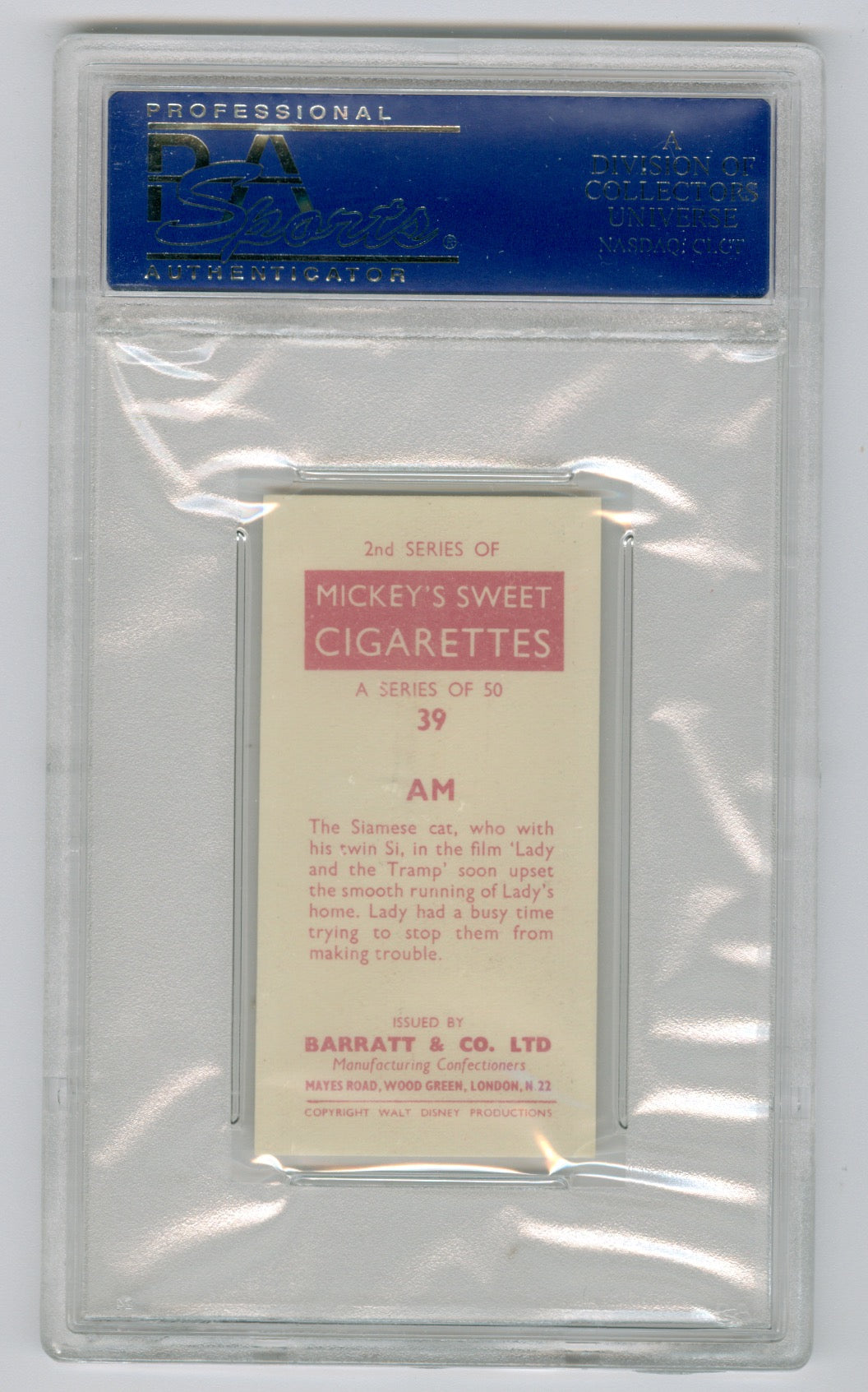 1957 Barratt & Co. Ltd. Walt Disney Characters #39 Am PSA 8
