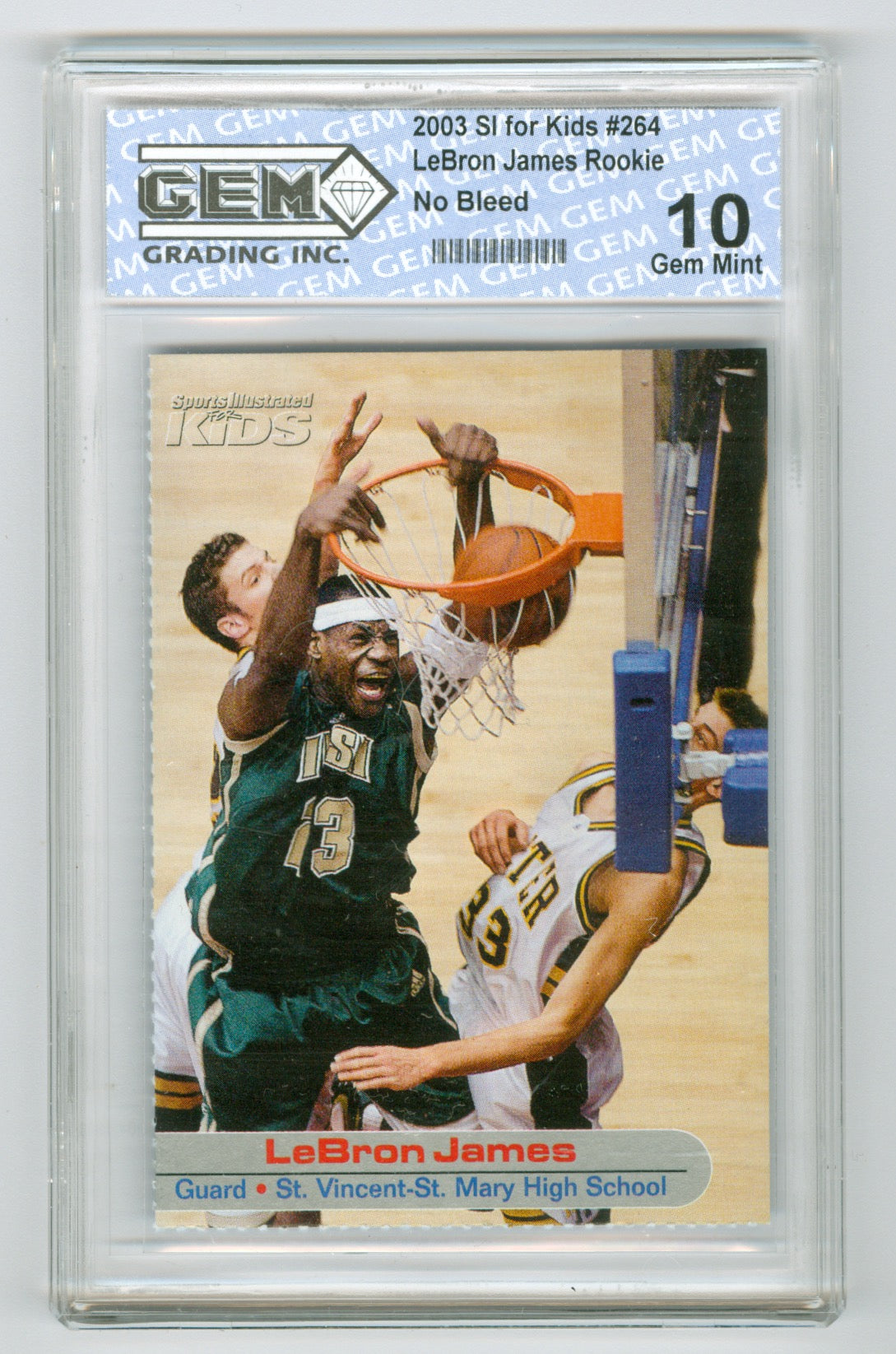 2003 SI for Kids #264 LeBron James GEM 10 (Rookie)