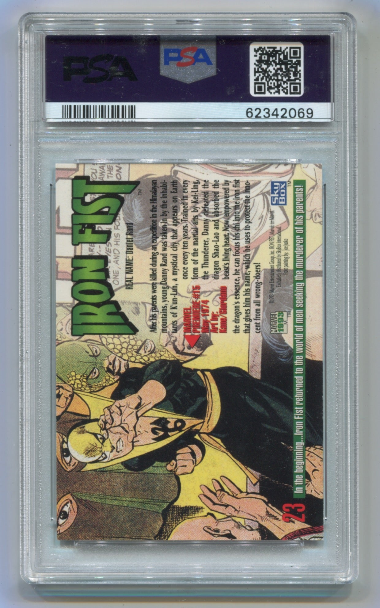 1993 Marvel Masterpieces #23 Iron Fist PSA 10