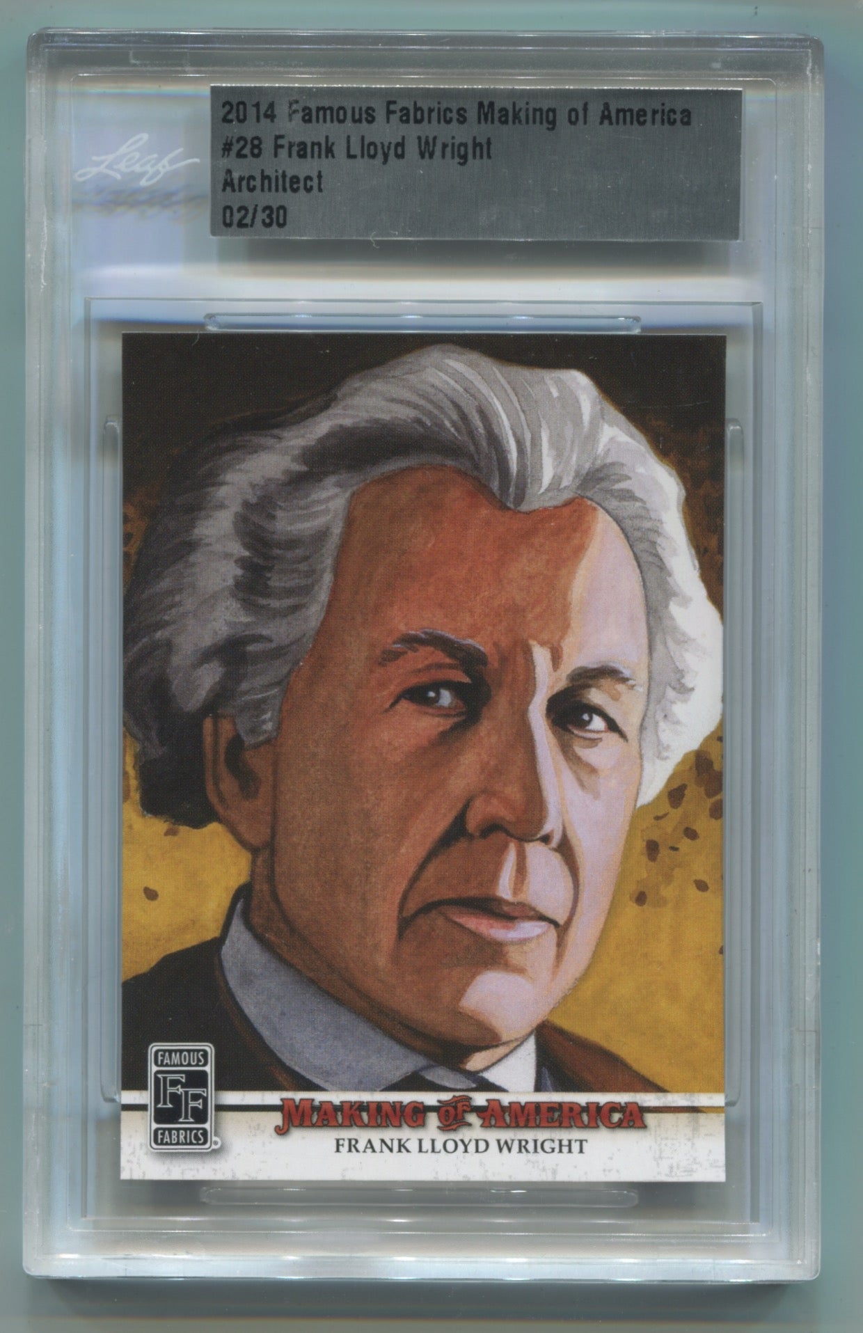 2014 Leaf Famous Fabrics Making of America #28 Frank Lloyd Wright #02/30