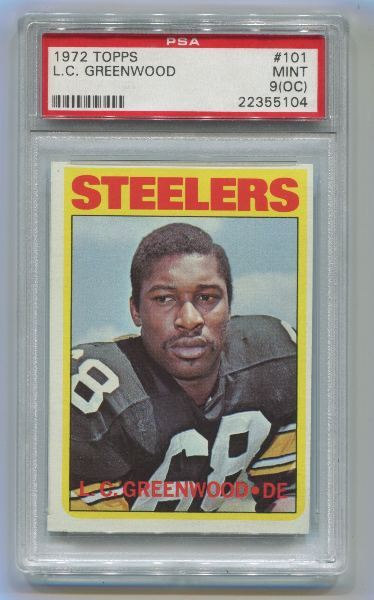 1972 Topps #101 L.C. Greenwood PSA 9 (oc) (Rookie)