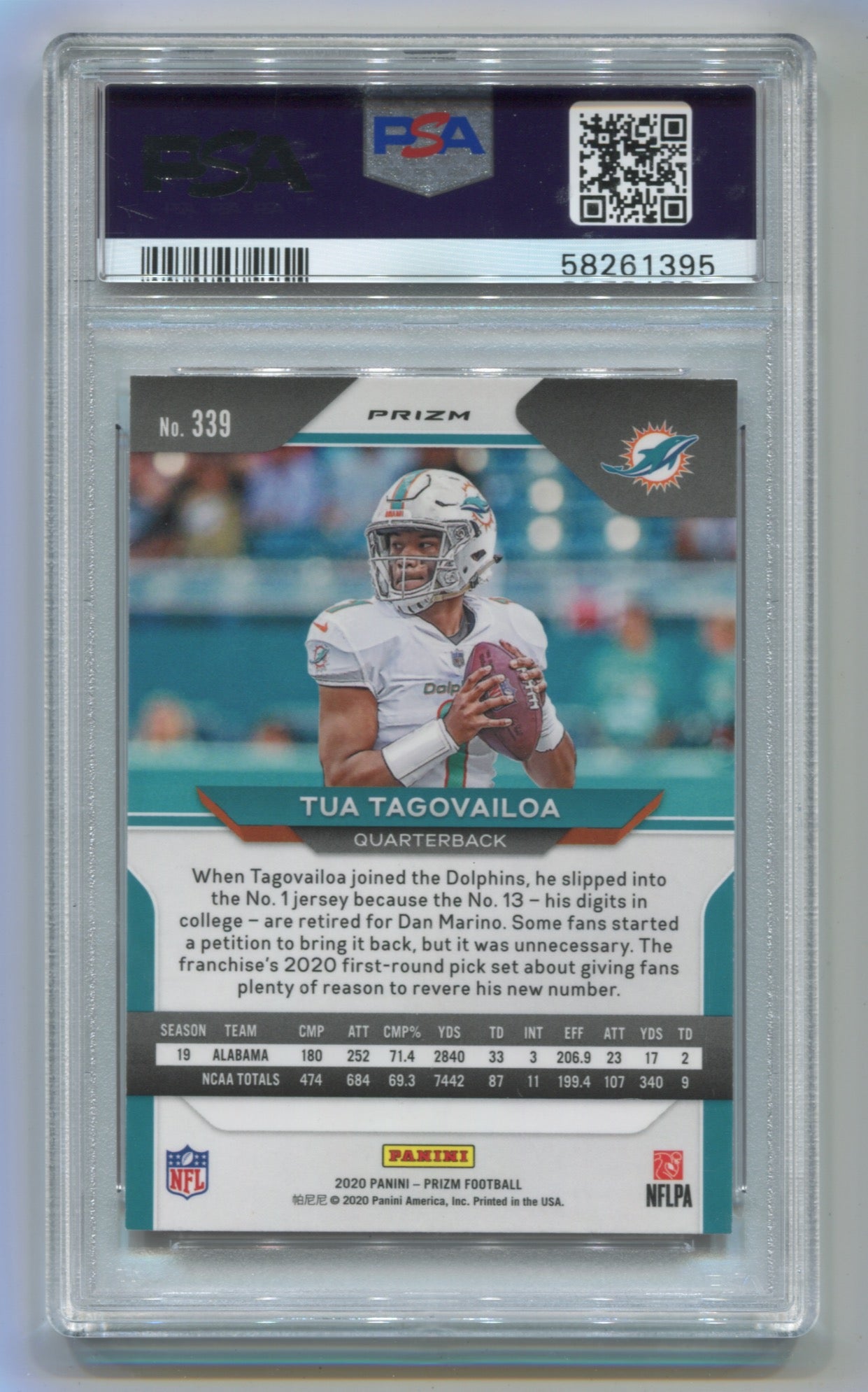 2020 Panini Prizm Lazer Prizm #339 Tua Tagovailoa PSA 10 (Rookie)