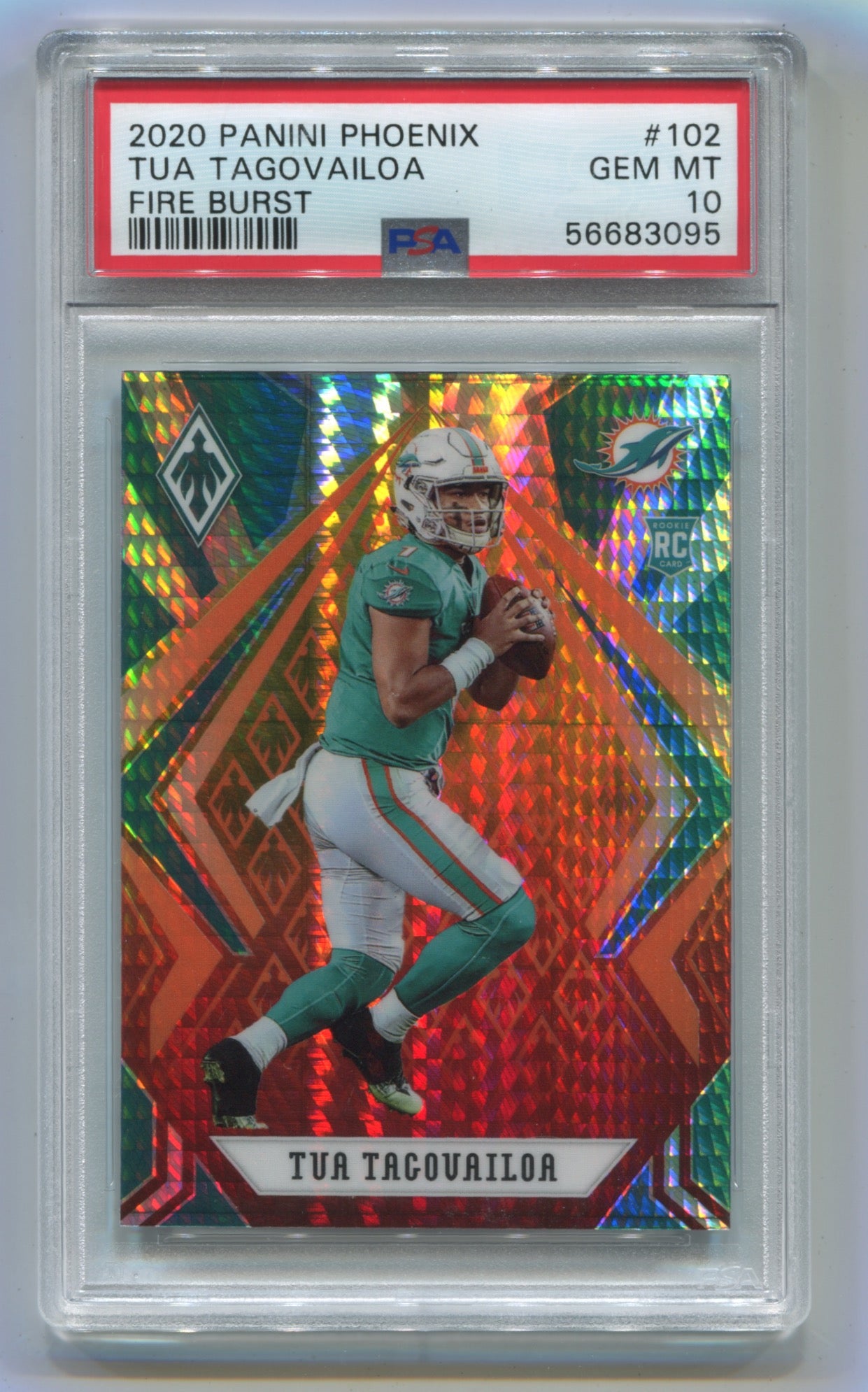 2020 Panini Phoenix Fire Burst #102 Tua Tagovailoa PSA 10 (Rookie)