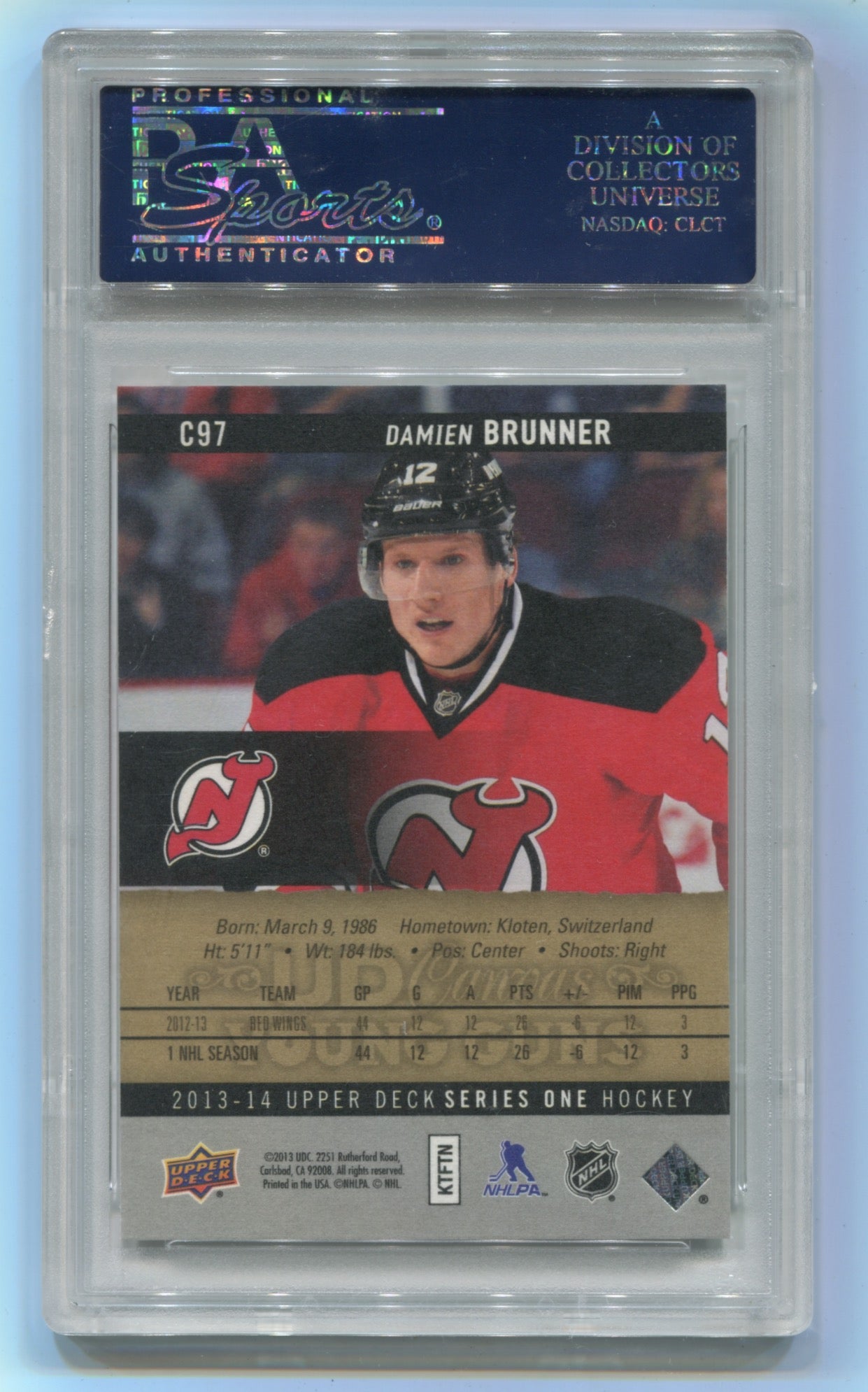 2013-14 Upper Deck Canvas #C97 Damien Brunner PSA 10 (Rookie)