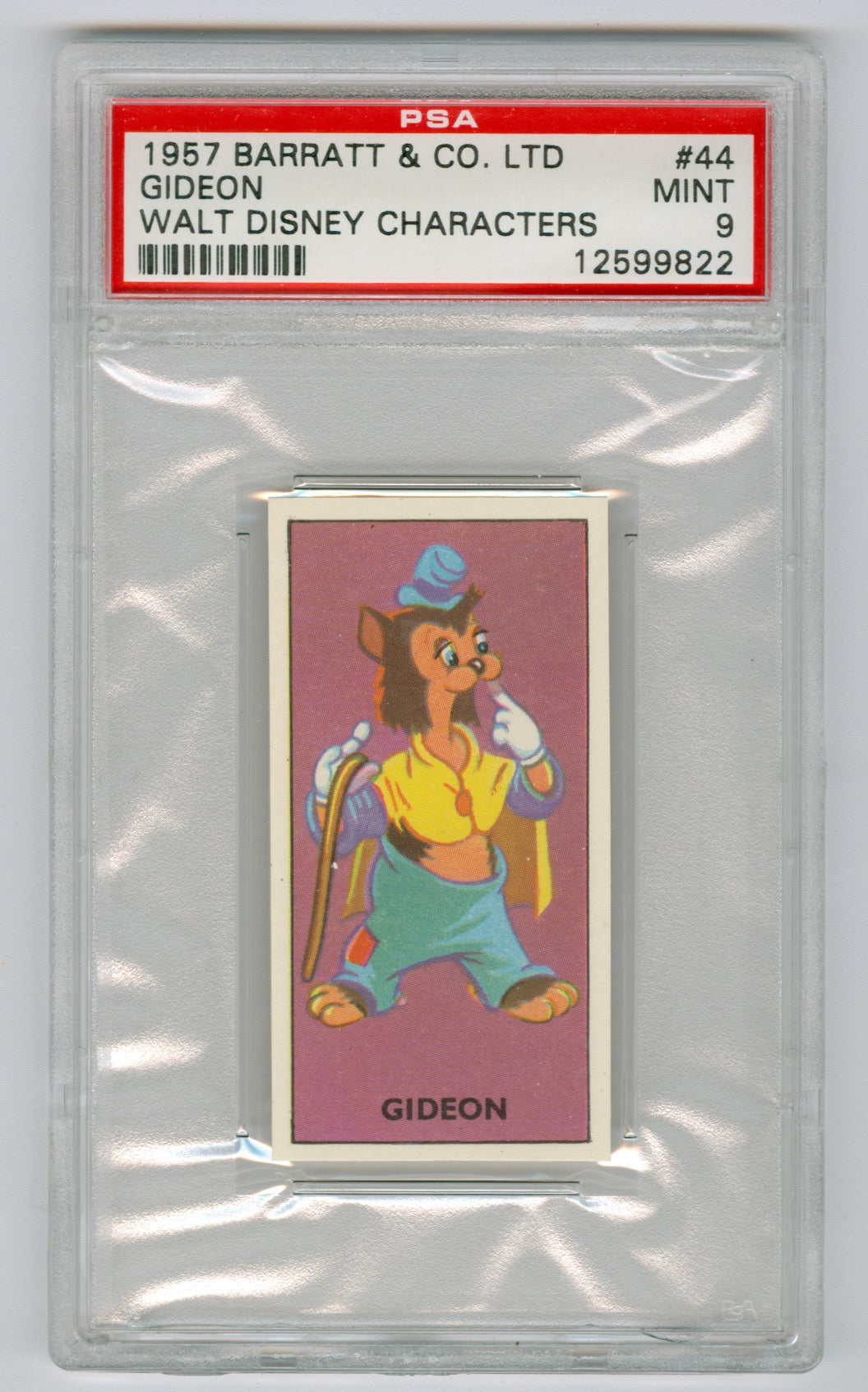 1957 Barratt & Co. Ltd. Walt Disney Characters #44 Gideon PSA 9