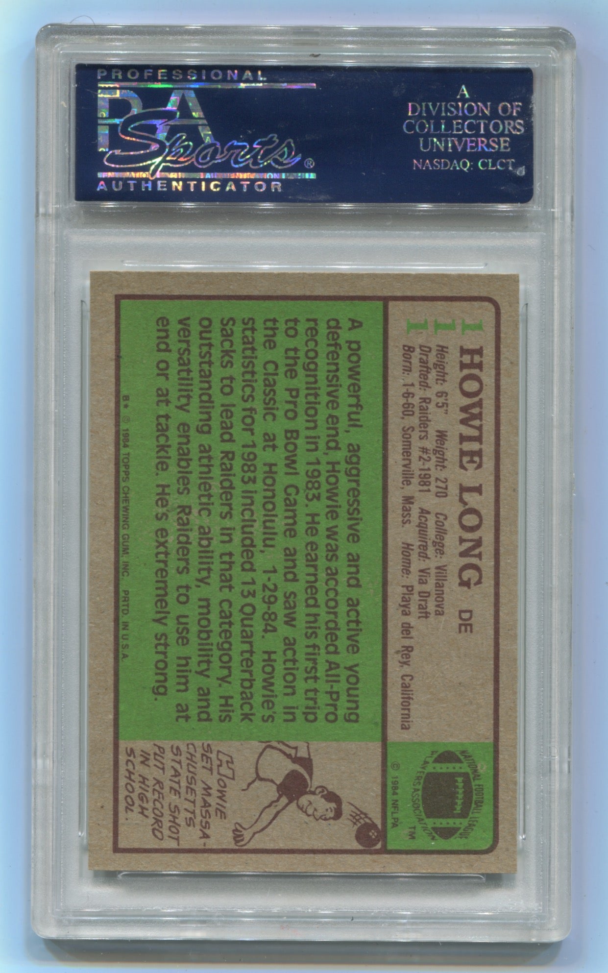 1984 Topps #111 Howie Long PSA 8 (Rookie)