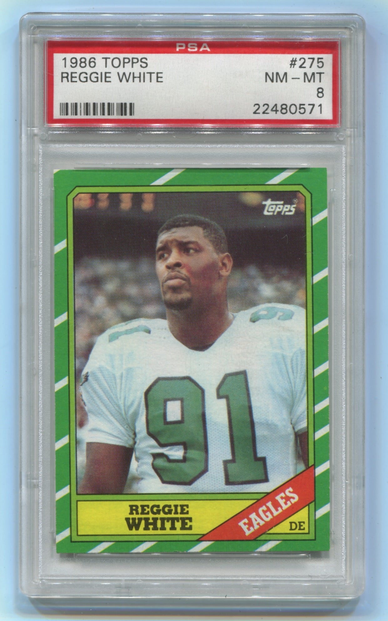 1986 Topps #275 Reggie White PSA 8 (Rookie)