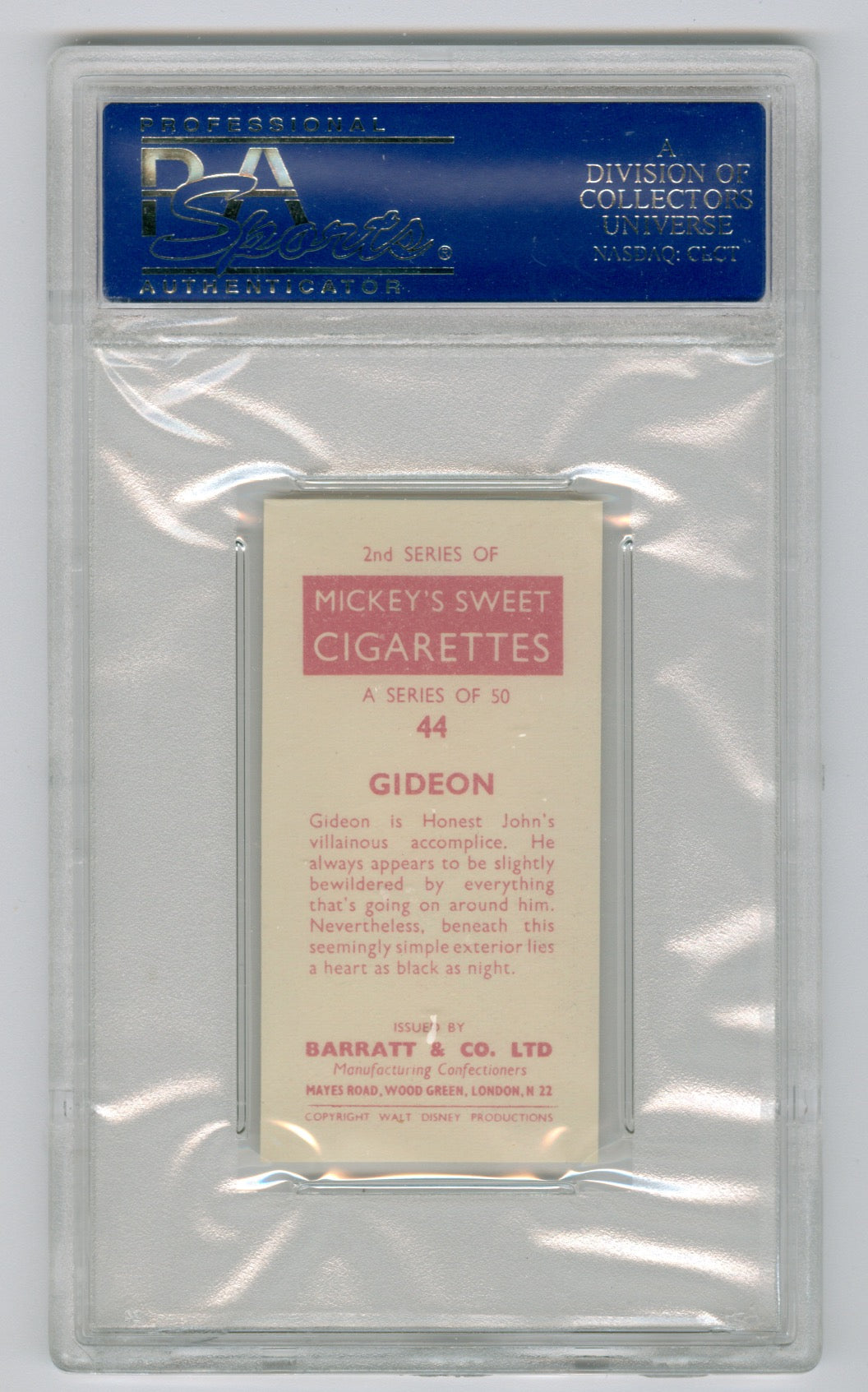 1957 Barratt & Co. Ltd. Walt Disney Characters #44 Gideon PSA 9