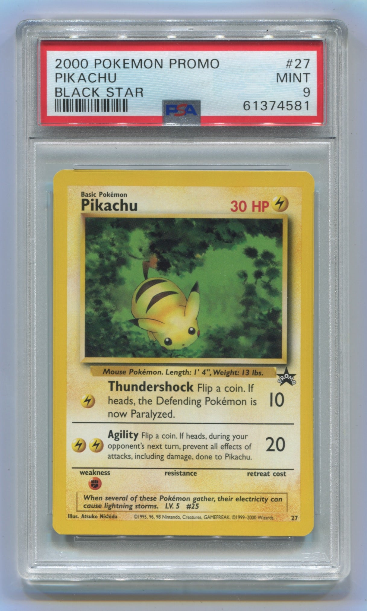 2000 Pokemon Black Star Promo #27 Pikachu PSA 9