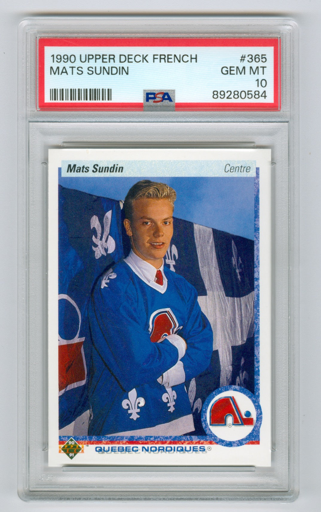 1990-91 Upper Deck French #365 Mats Sundin PSA 10 (Rookie)