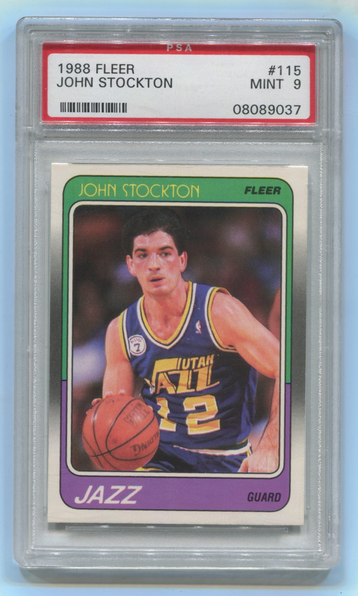 1988-89 Fleer #115 John Stockton PSA 9 (Rookie)