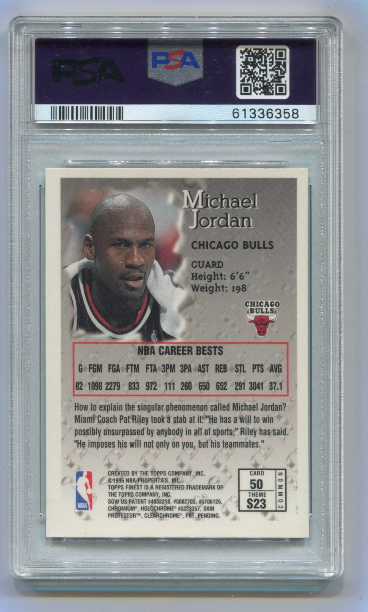 1996-97 Finest #50 Michael Jordan PSA 9
