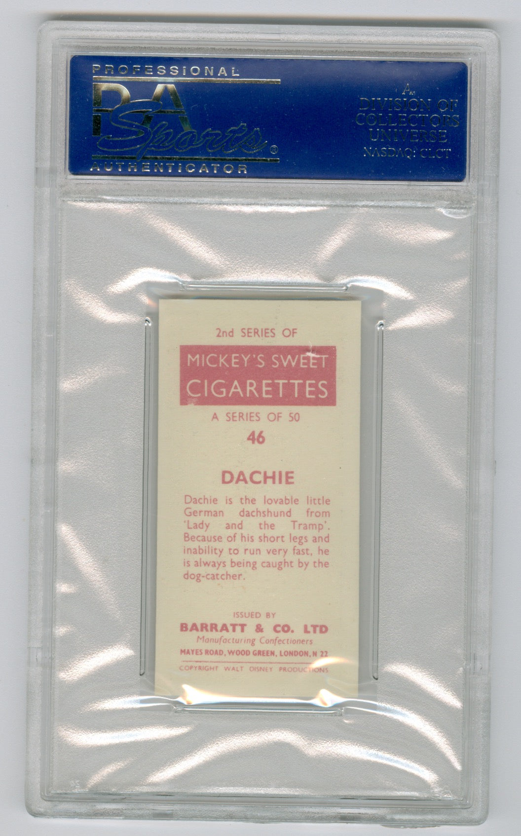 1957 Barratt & Co. Ltd. Walt Disney Characters #46 Dachie PSA 5
