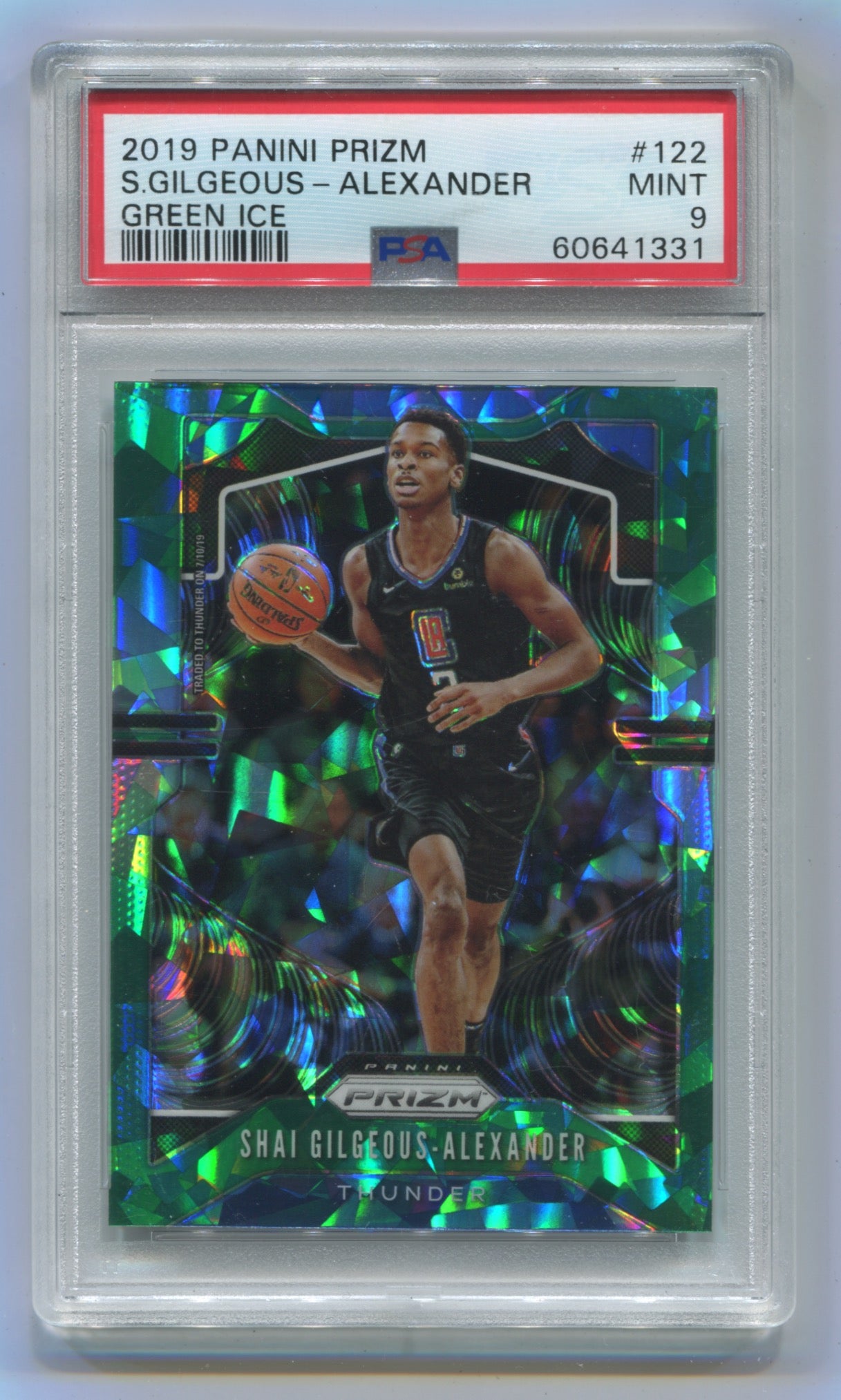 2019-20 Panini Prizm Green Ice #122 Shai Gilgeous-Alexander PSA 9