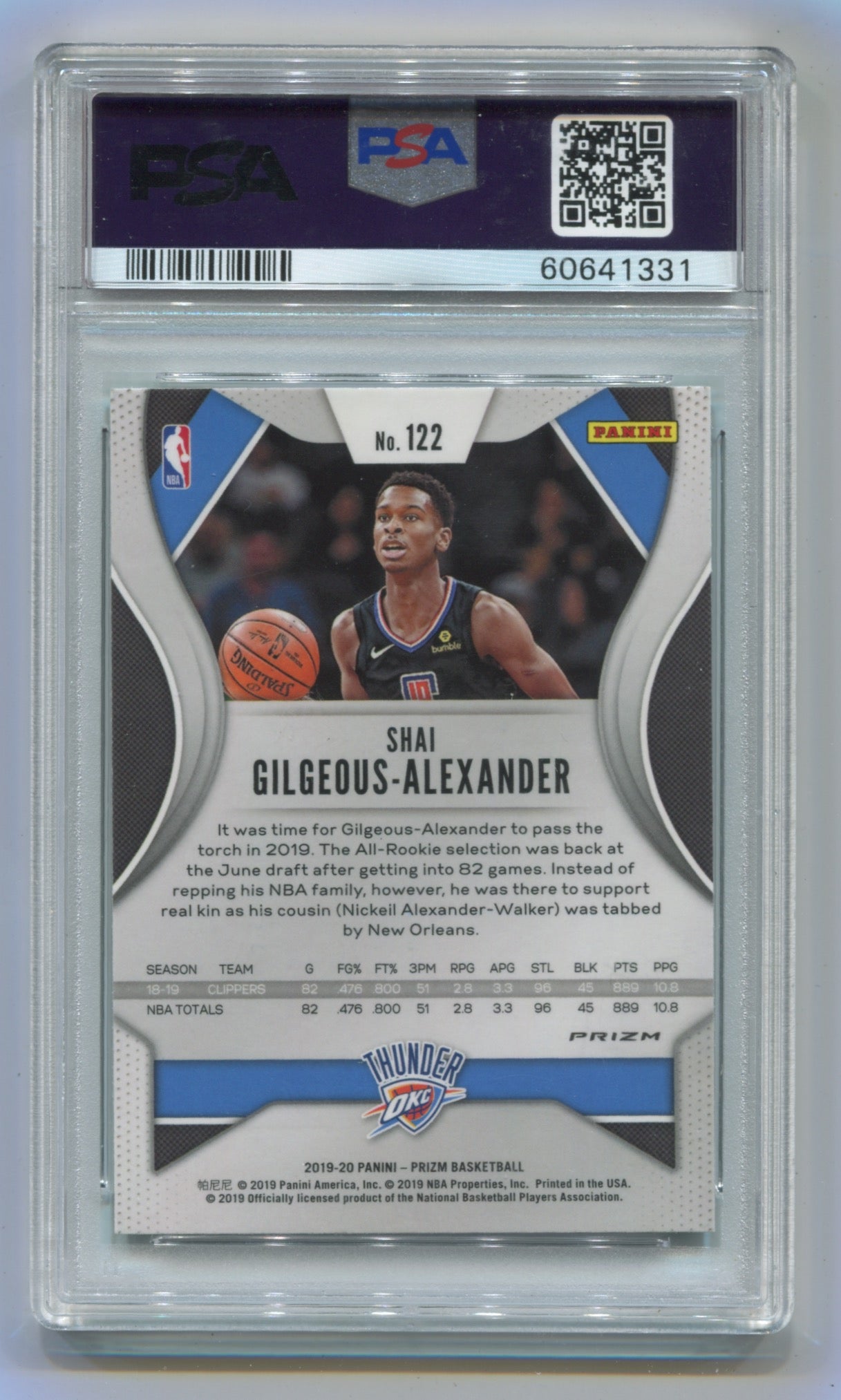 2019-20 Panini Prizm Green Ice #122 Shai Gilgeous-Alexander PSA 9