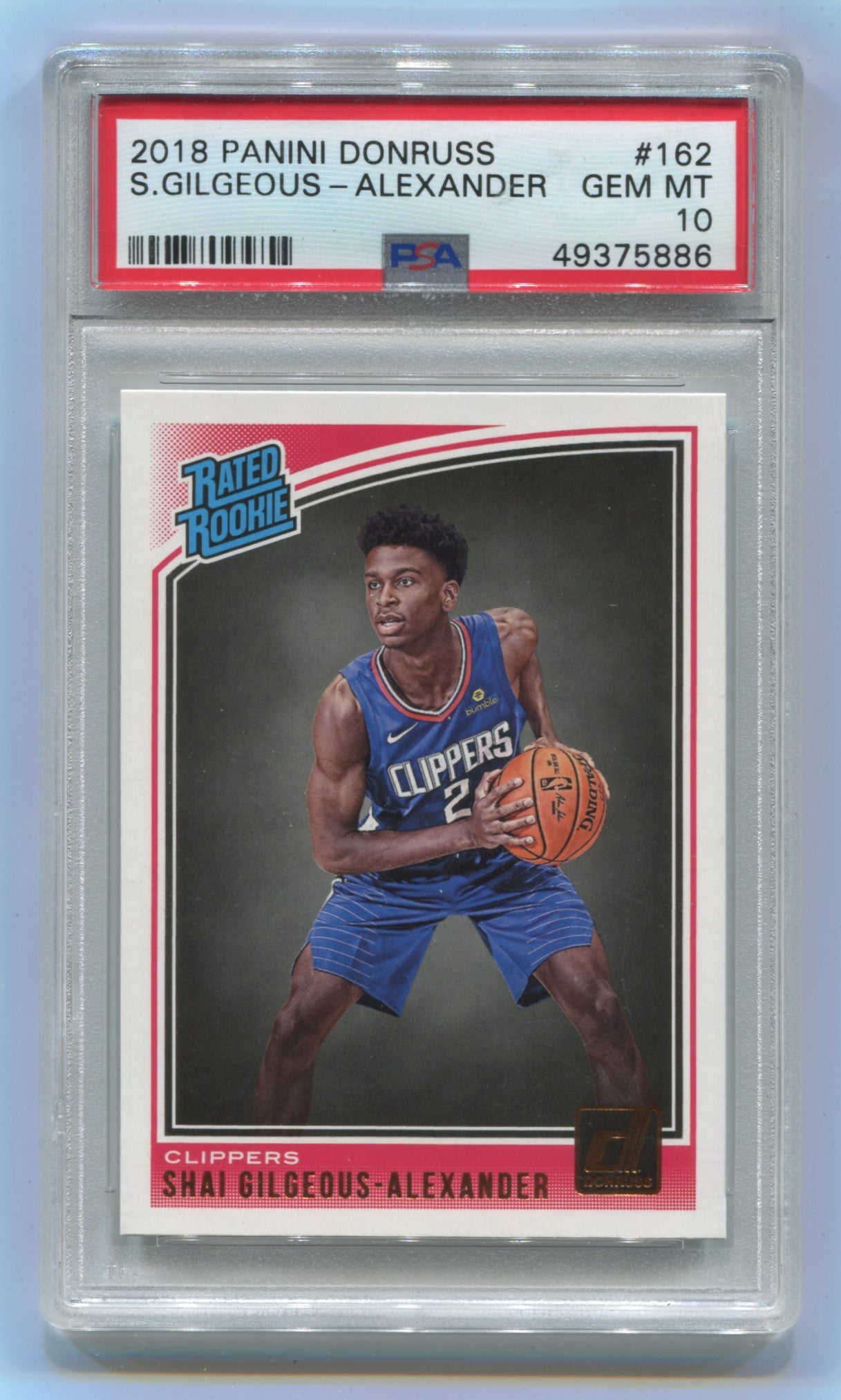 2018-19 Donruss #162 Shai Gilgeous-Alexander PSA 10 (Rookie)