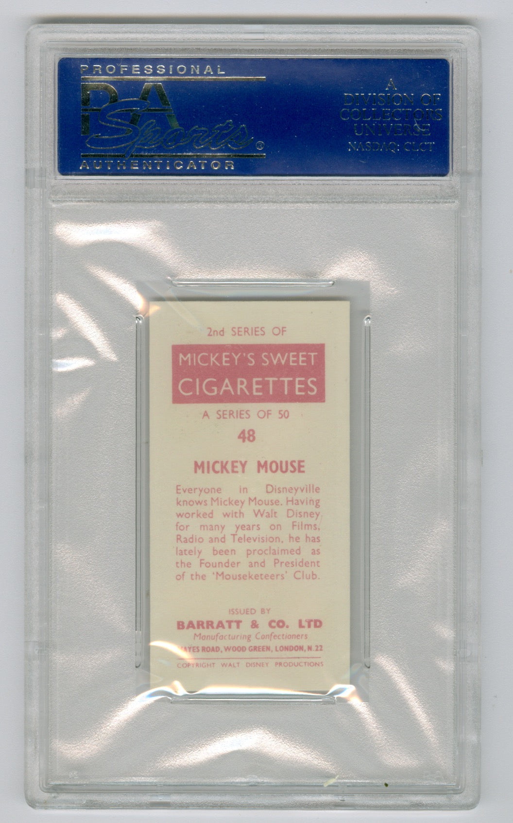 1957 Barratt & Co. Ltd. Walt Disney Characters #48 Mickey Mouse PSA 5.5