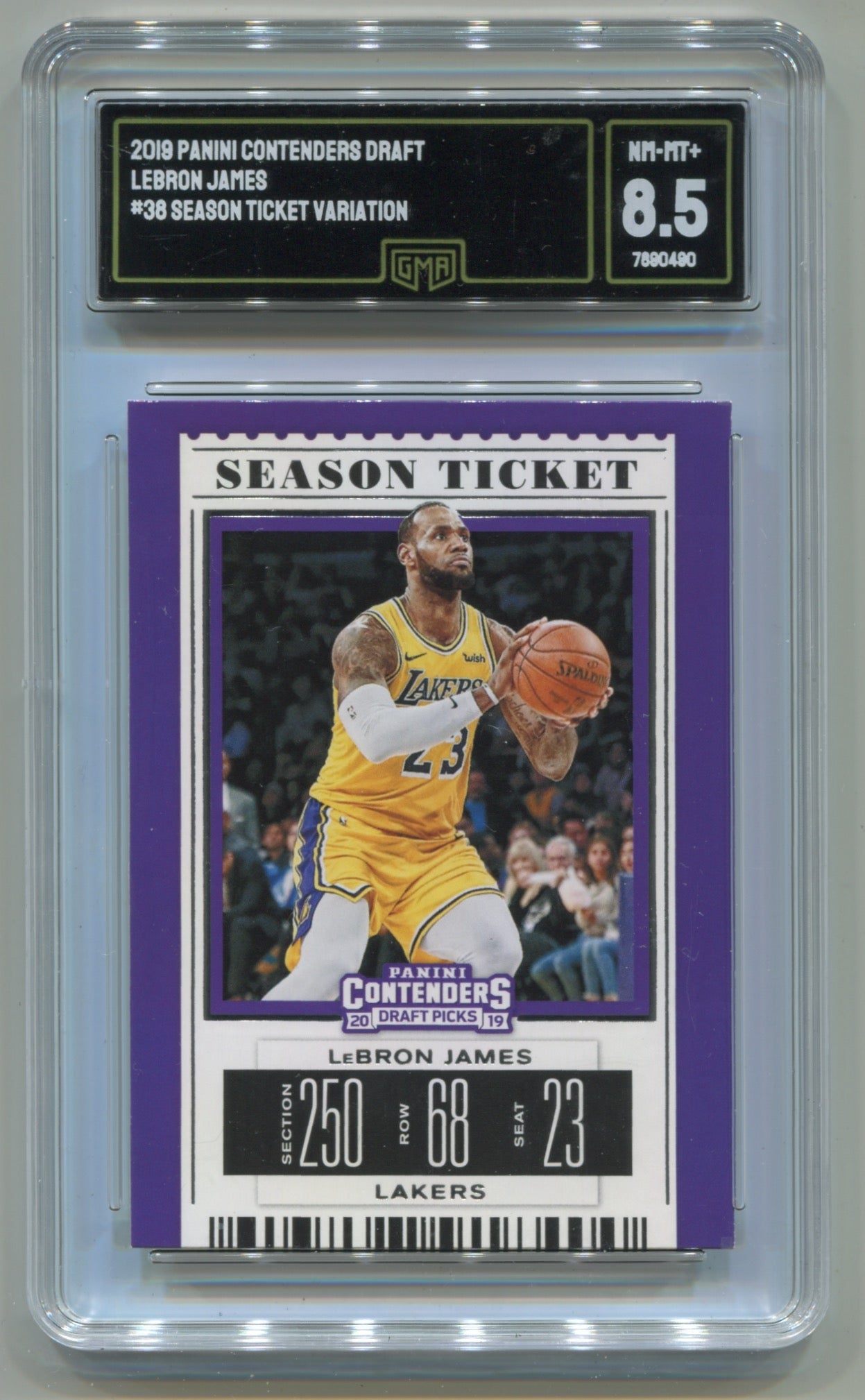 2019-20 Panini Contenders Season Ticket #38 LeBron James GMA 8.5