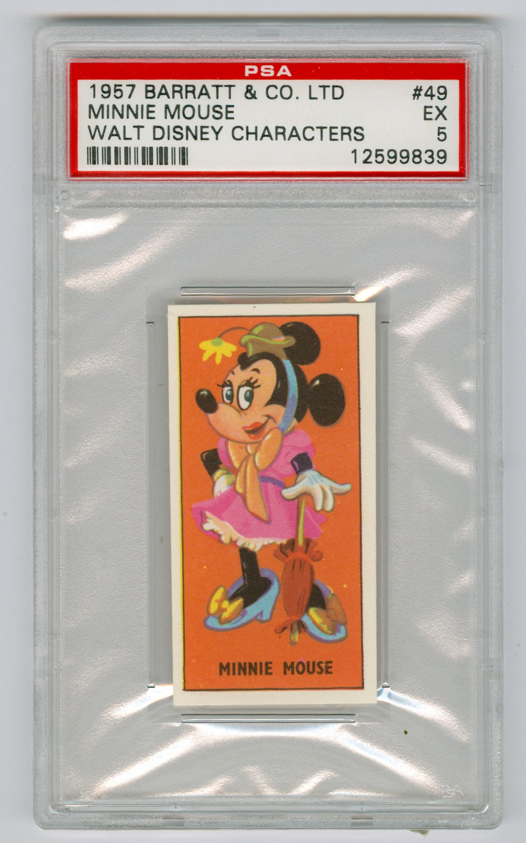 1957 Barratt & Co. Ltd. Walt Disney Characters #49 Minnie Mouse PSA 5