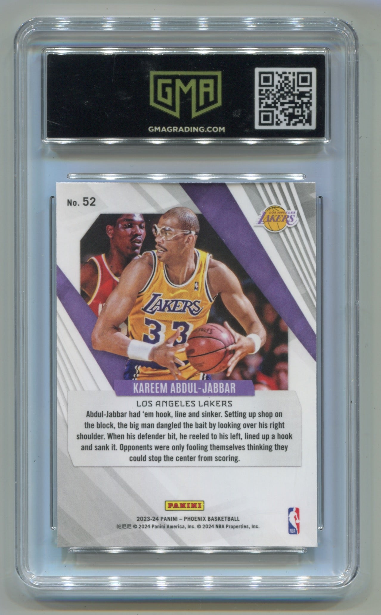 2023-24 Panini Phoenix Red Ice #52 Kareem Abdul-Jabbar GMA 10