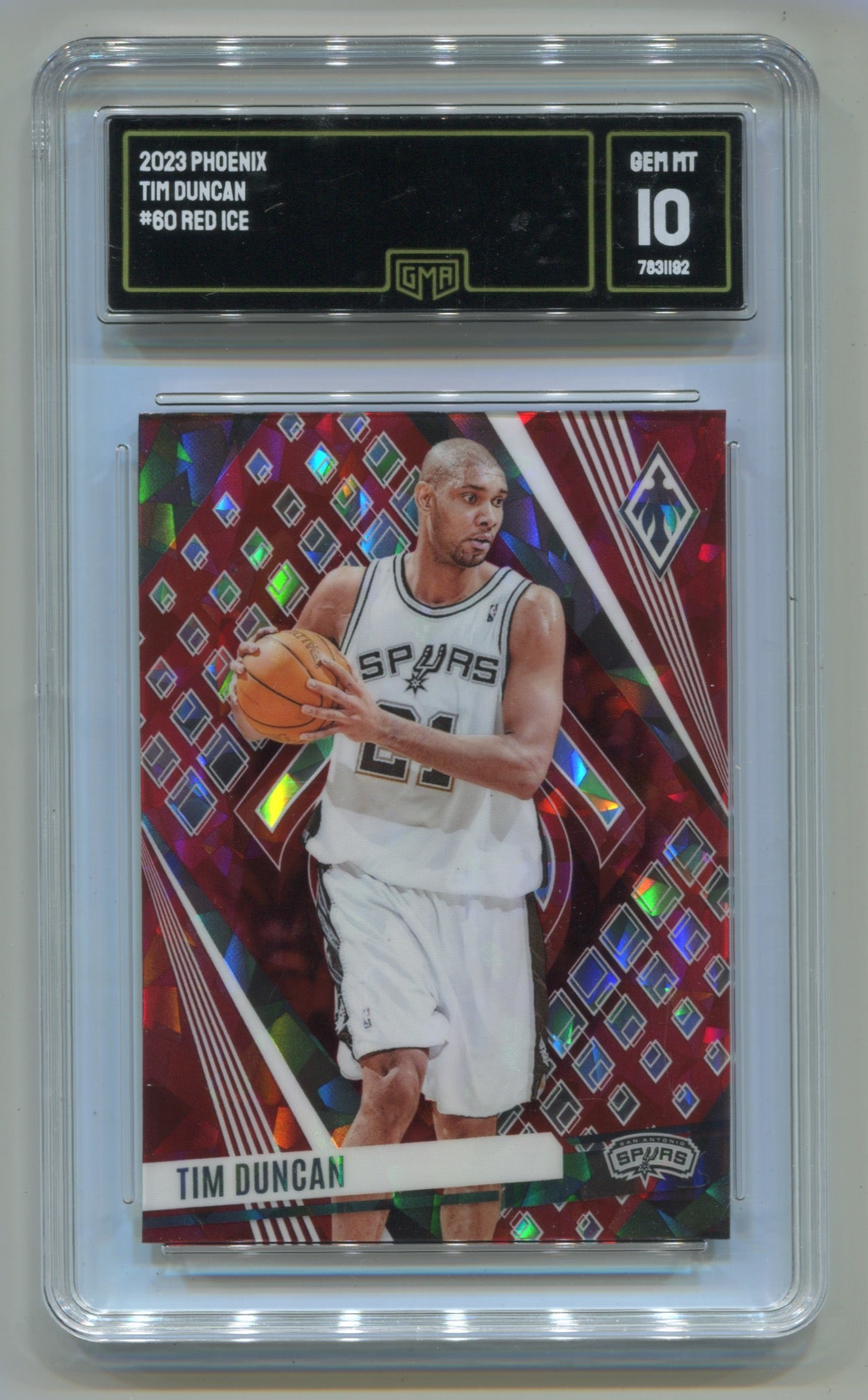 2023-24 Panini Phoenix Red Ice #60 Tim Duncan GMA 10