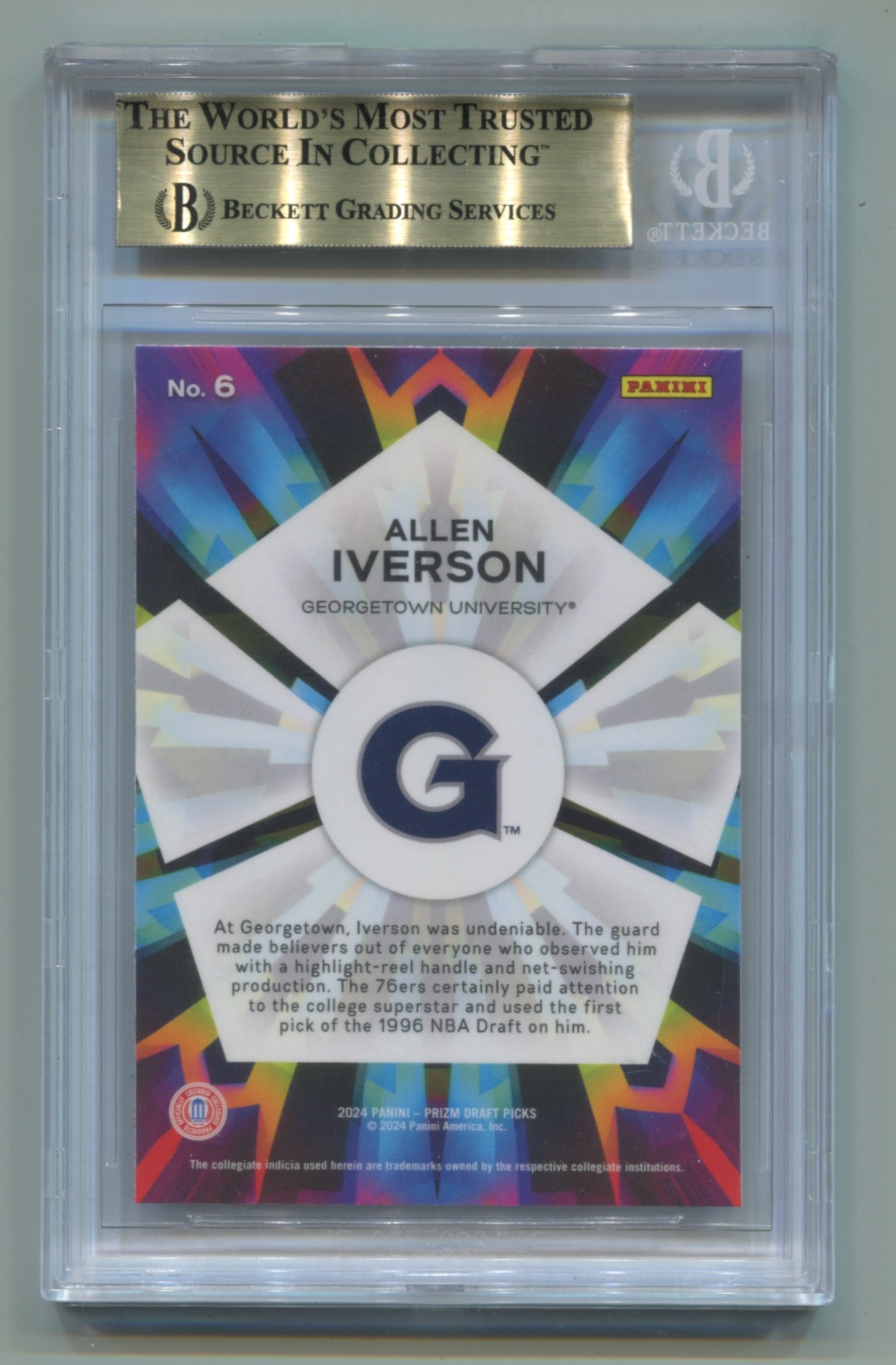 2024-25 Panini Prizm Draft Picks Kaleidoscopic #6 Allen Iverson BGS 9.5