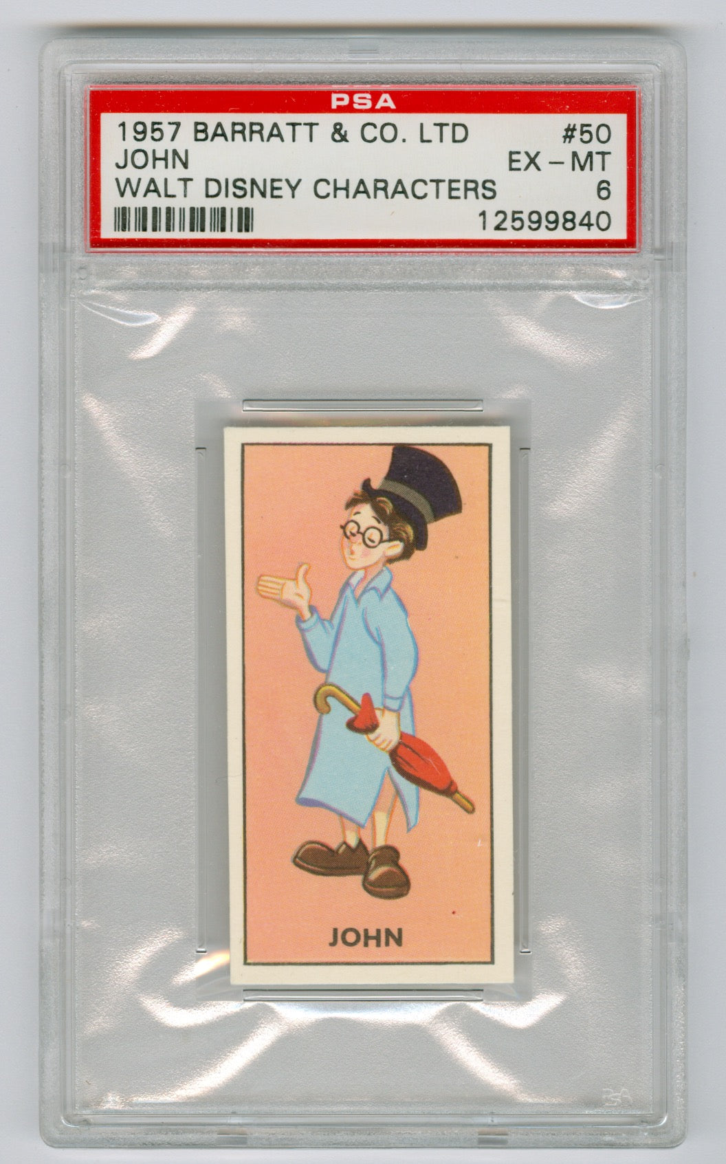 1957 Barratt & Co. Ltd. Walt Disney Characters #50 John PSA 6