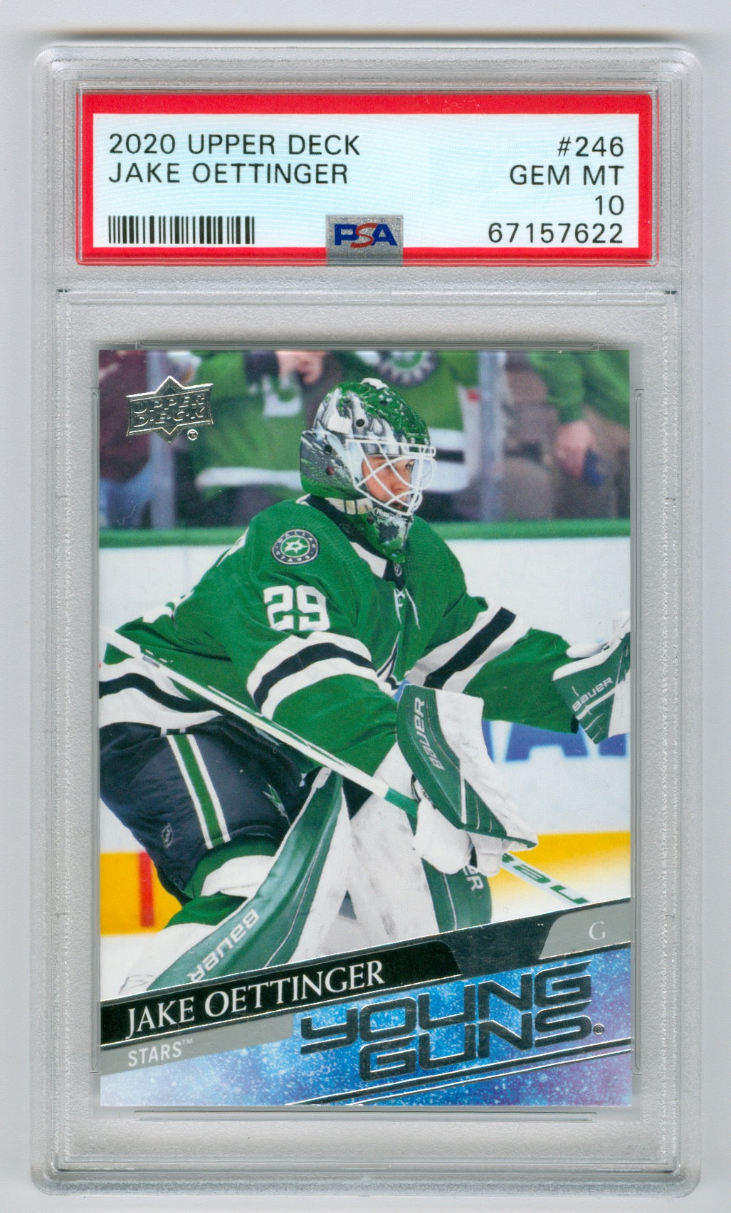 2020-21 Upper Deck #246 Jake Oettinger PSA 10 (Rookie)