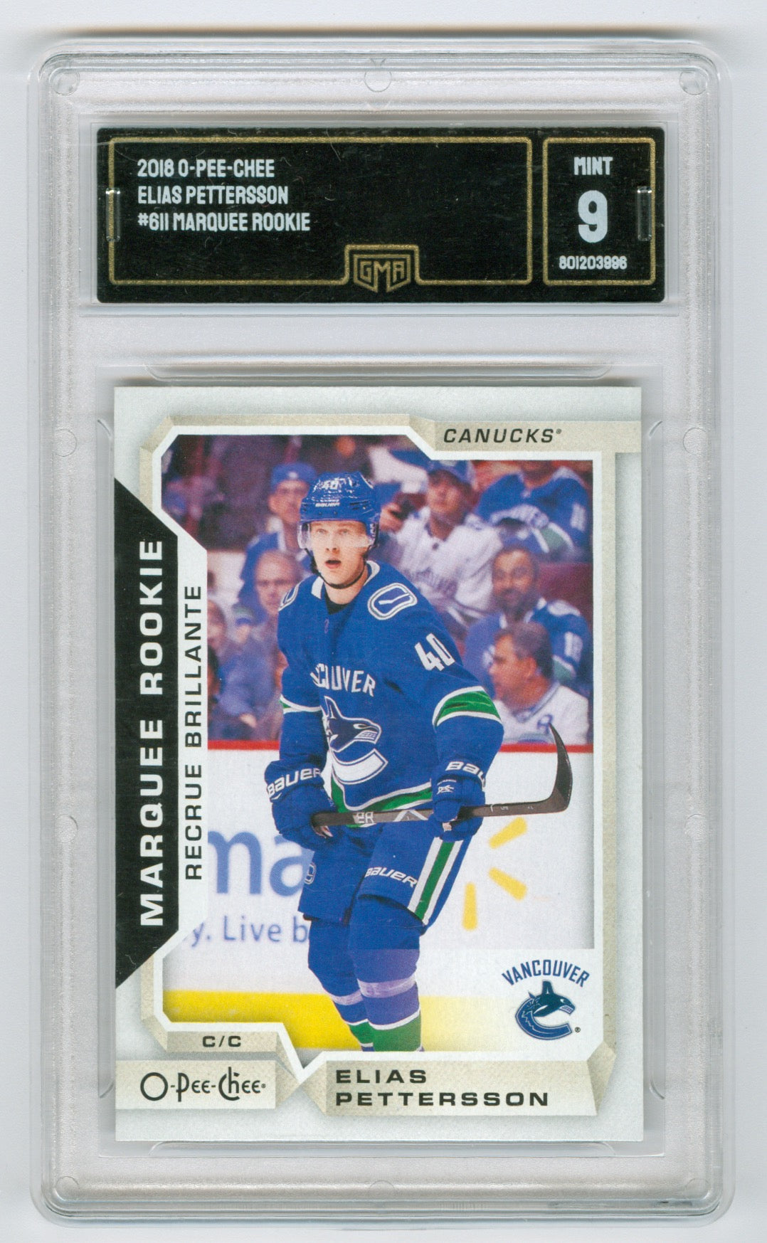 2018-19 O-Pee-Chee #611 Elias Pettersson GMA 9 (Rookie)