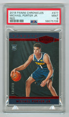 2018-19 Panini Chronicles Red #377 Michael Porter Jr./Plates and Patches #135/149 PSA 9 (Rookie) | Eastridge Sports Cards