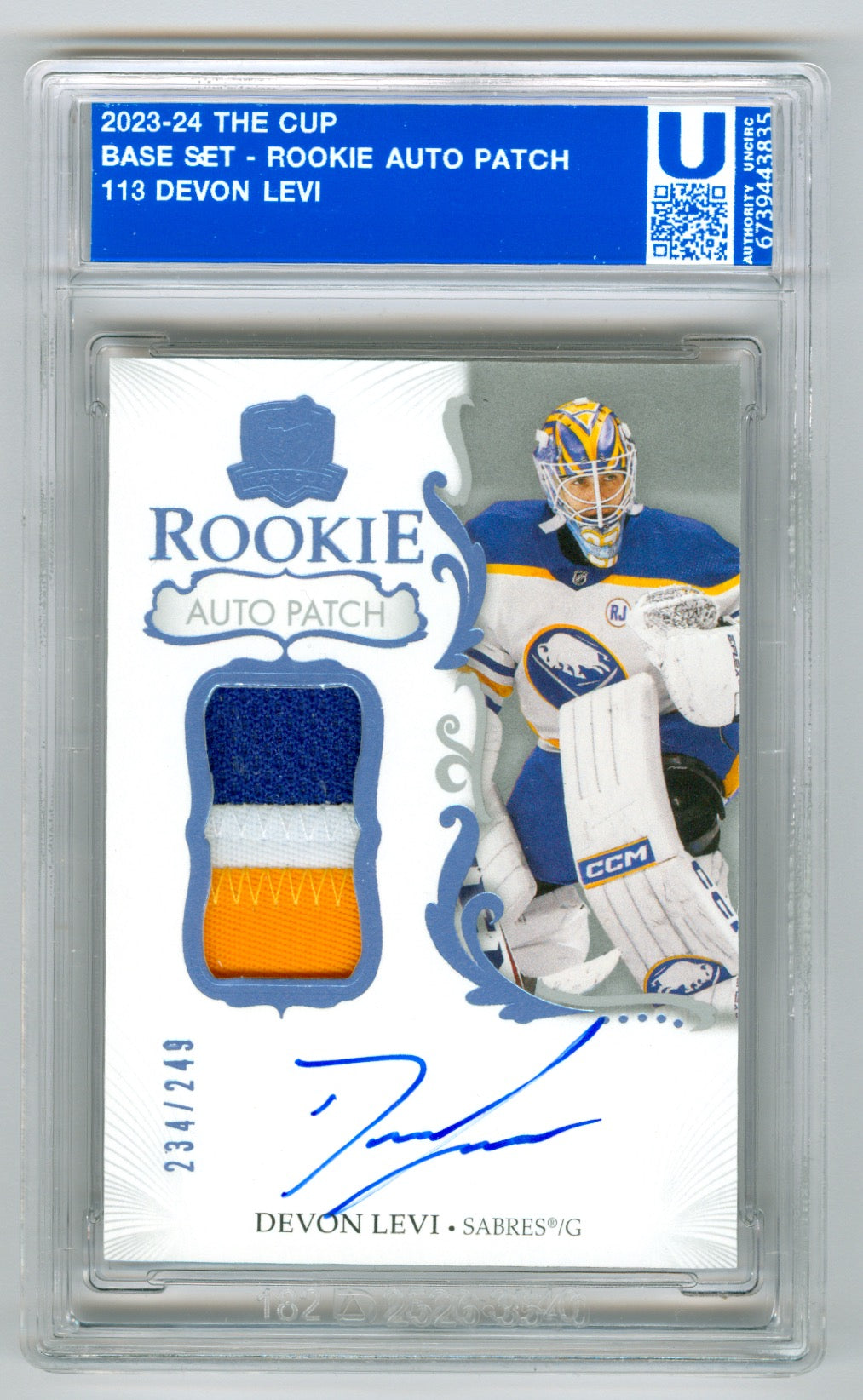 2023-24 Upper Deck The Cup #113 Devon Levi #234/249 (Rookie)