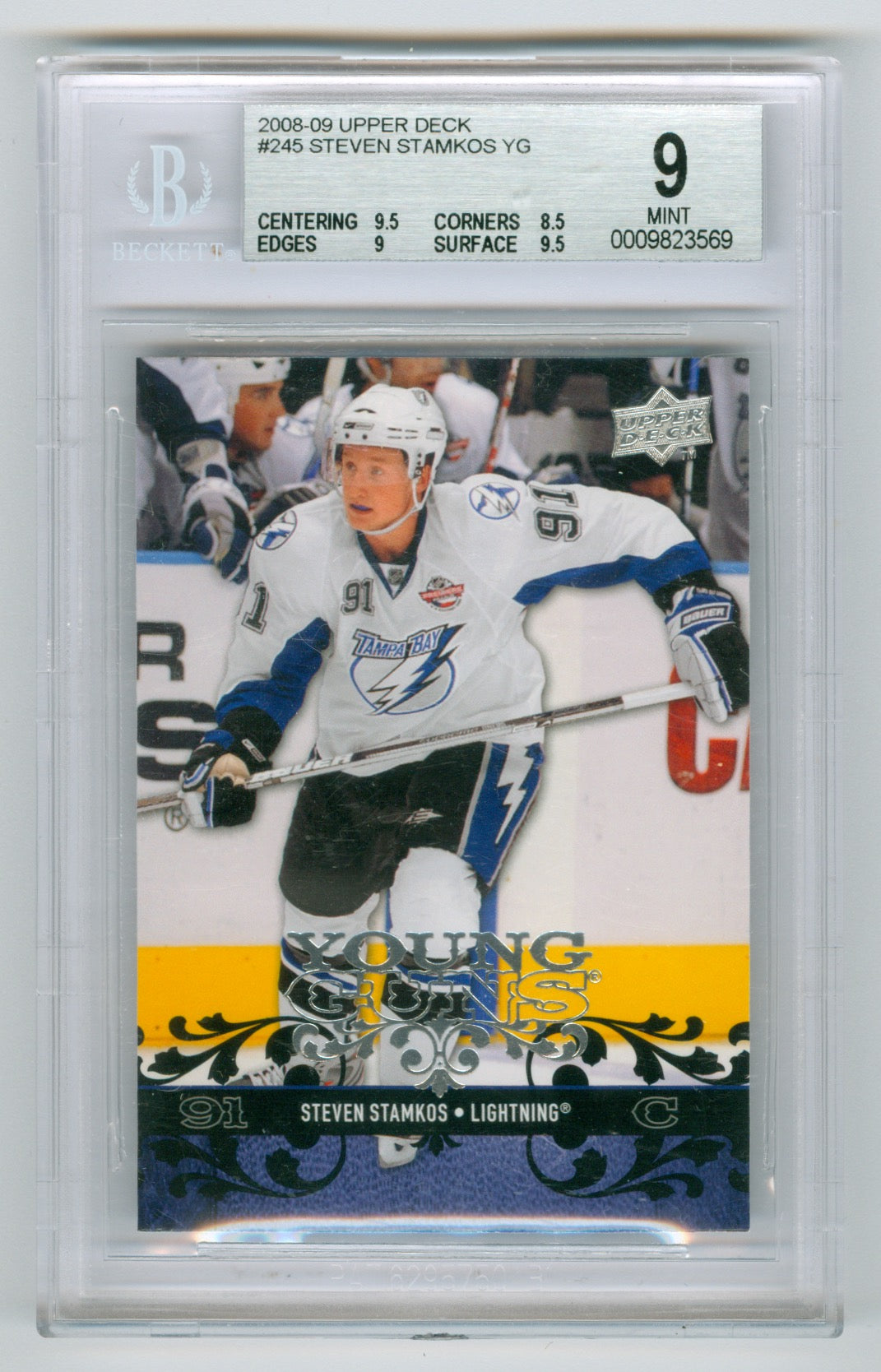 2008-09 Upper Deck #245 Steven Stamkos BGS 9 (Rookie)
