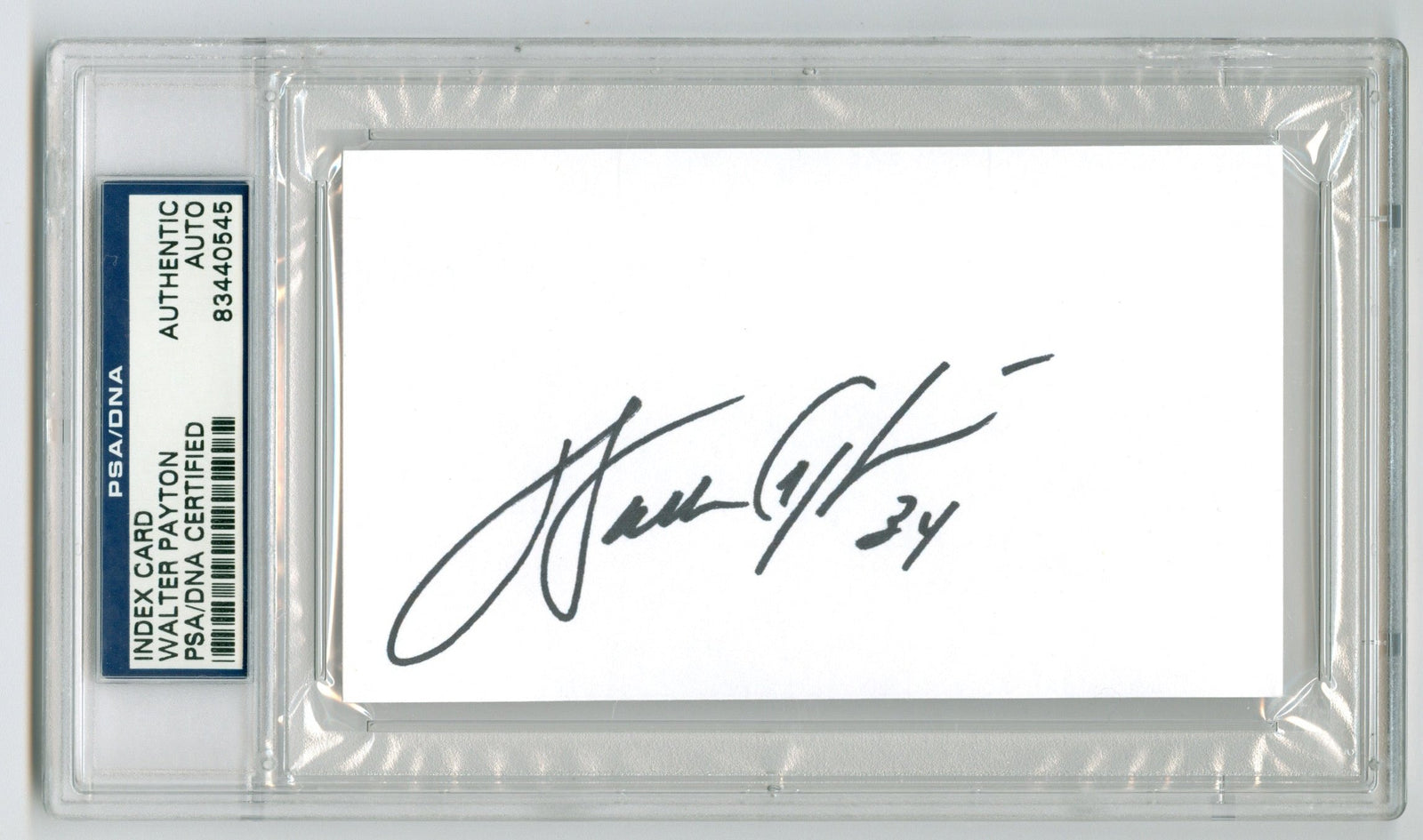 Walter Payton Signed Index Card PSA/DNA Certified