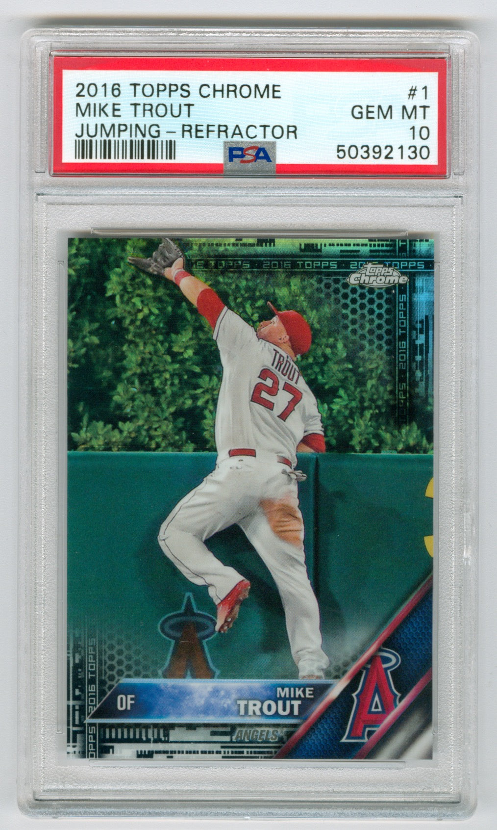 2016 Topps Chrome Refractor #1 Mike Trout (Jumping) PSA 10 | Eastridge Sports Cards