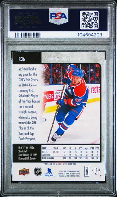 2015-16 SP Authentic '95-'96 SP Retro #R36 Connor McDavid PSA 10 (Rookie) | Eastridge Sports Cards