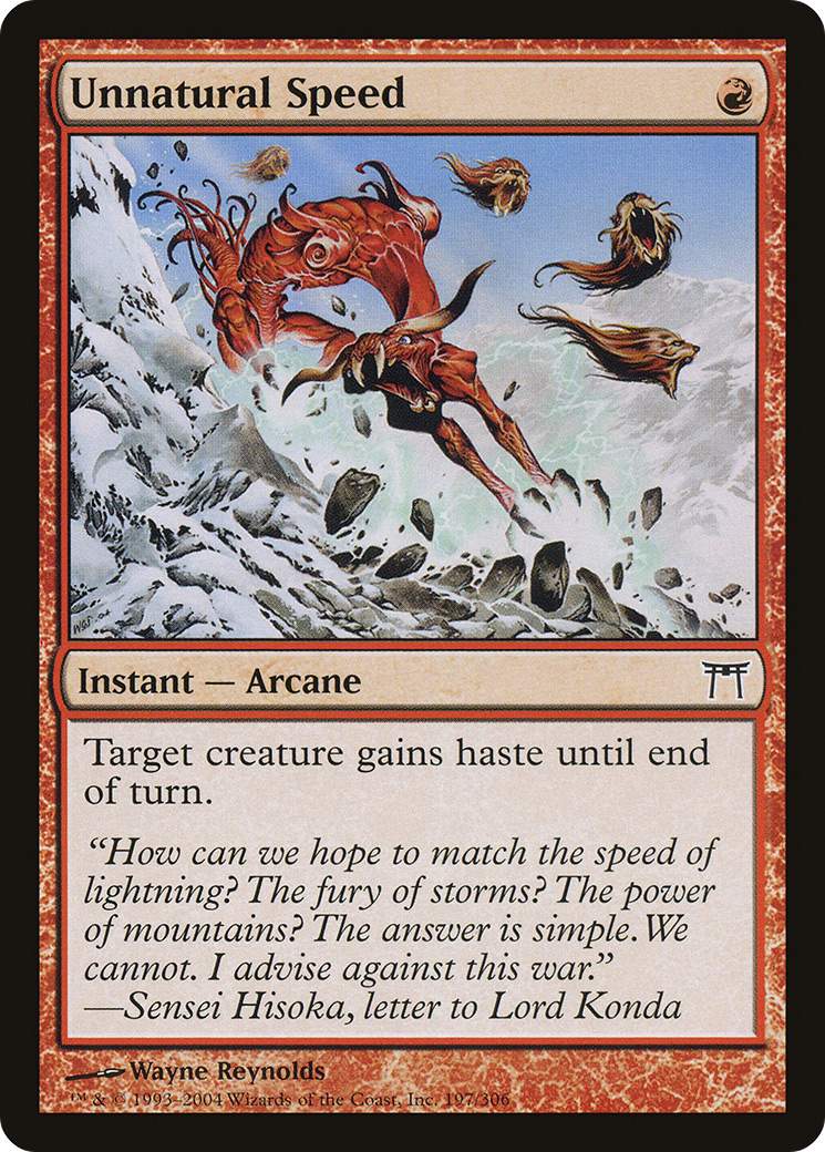 Unnatural Speed (CHK-197) - Champions of Kamigawa Foil