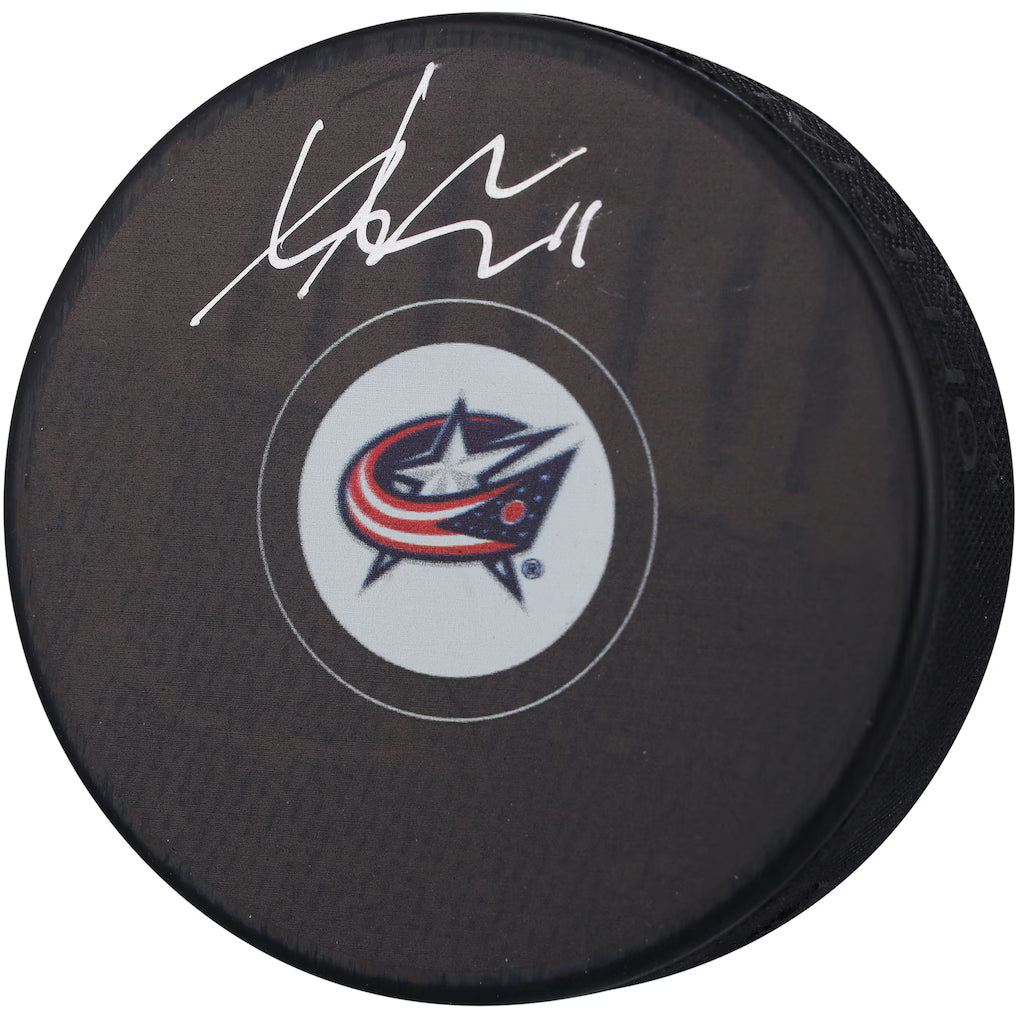Adam Fantilli Autographed Columbus Blue Jackets Hockey Puck (Fanatics Authentic)